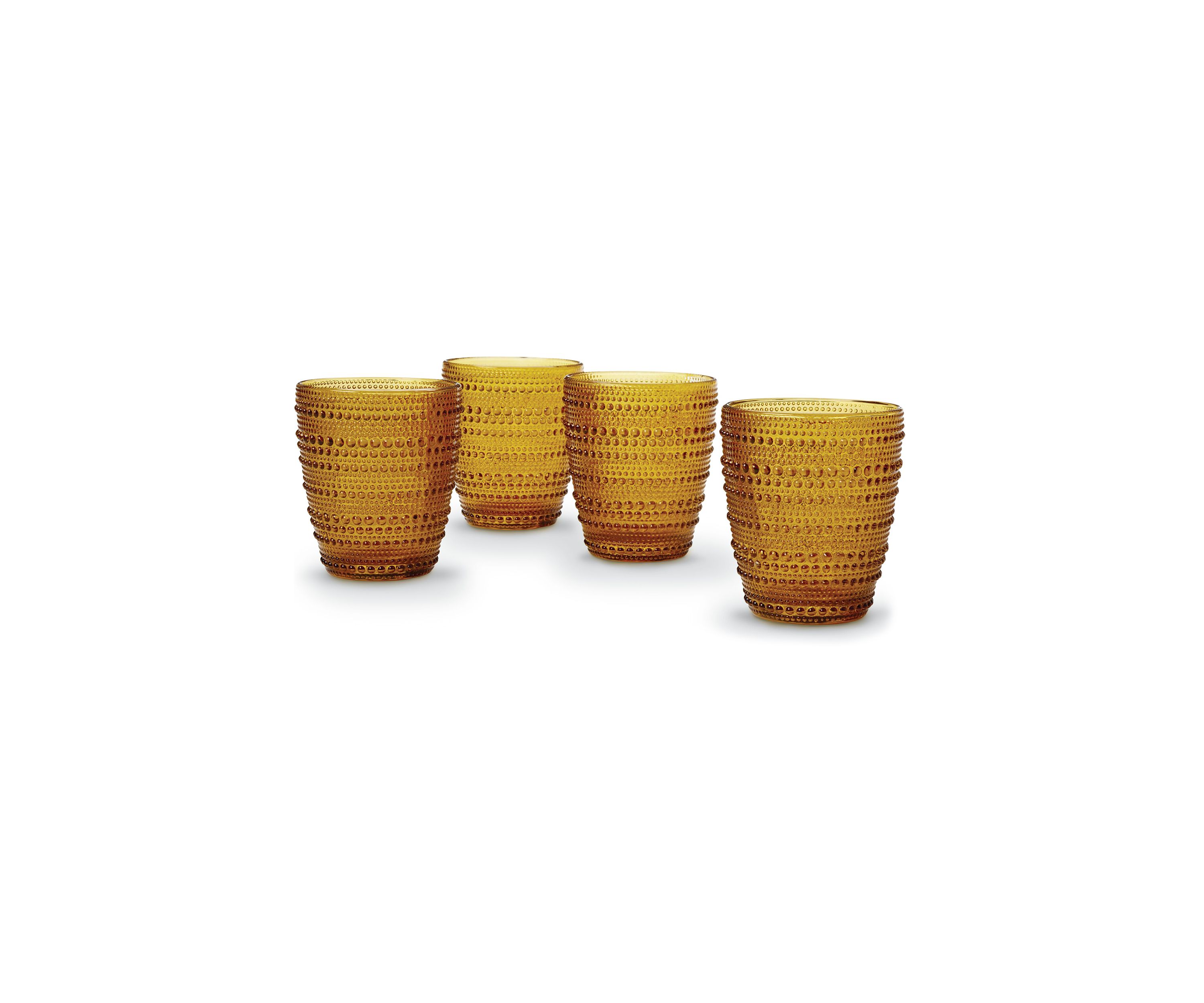 Beaded Double Old Fashioned Glasses - Set of 4