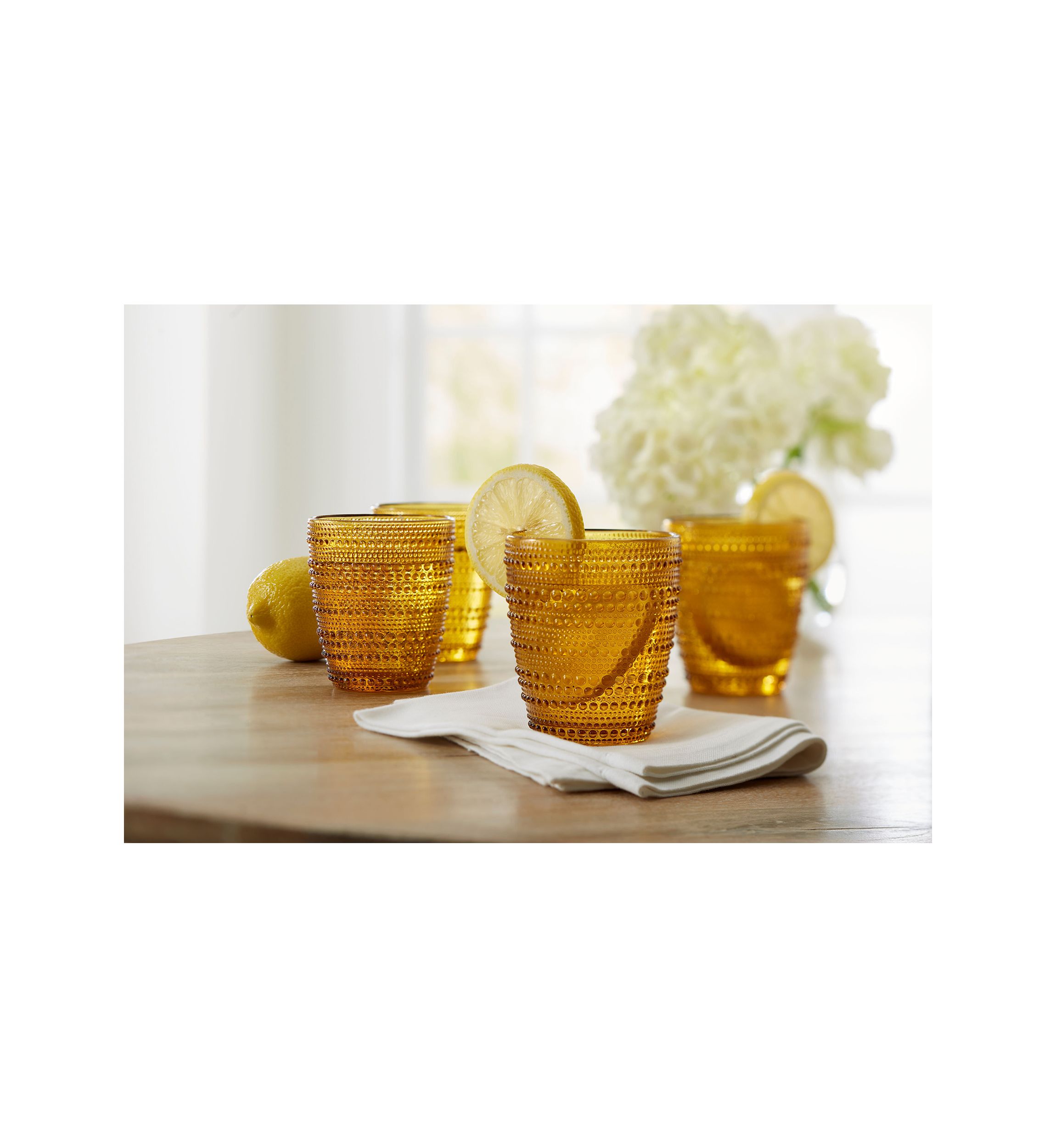 Beaded Double Old Fashioned Glasses - Set of 4