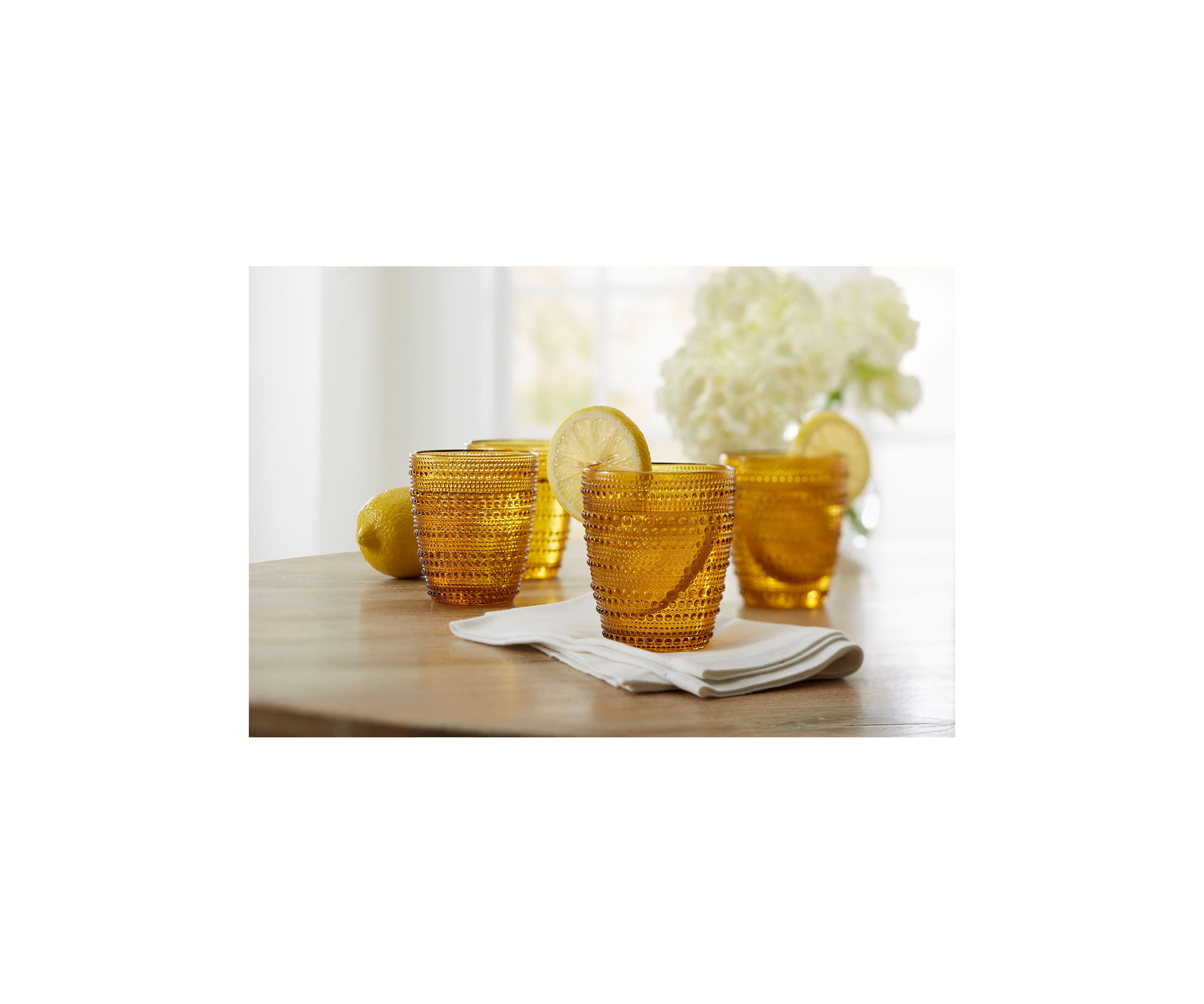 Beaded Double Old Fashioned Glasses - Set of 4