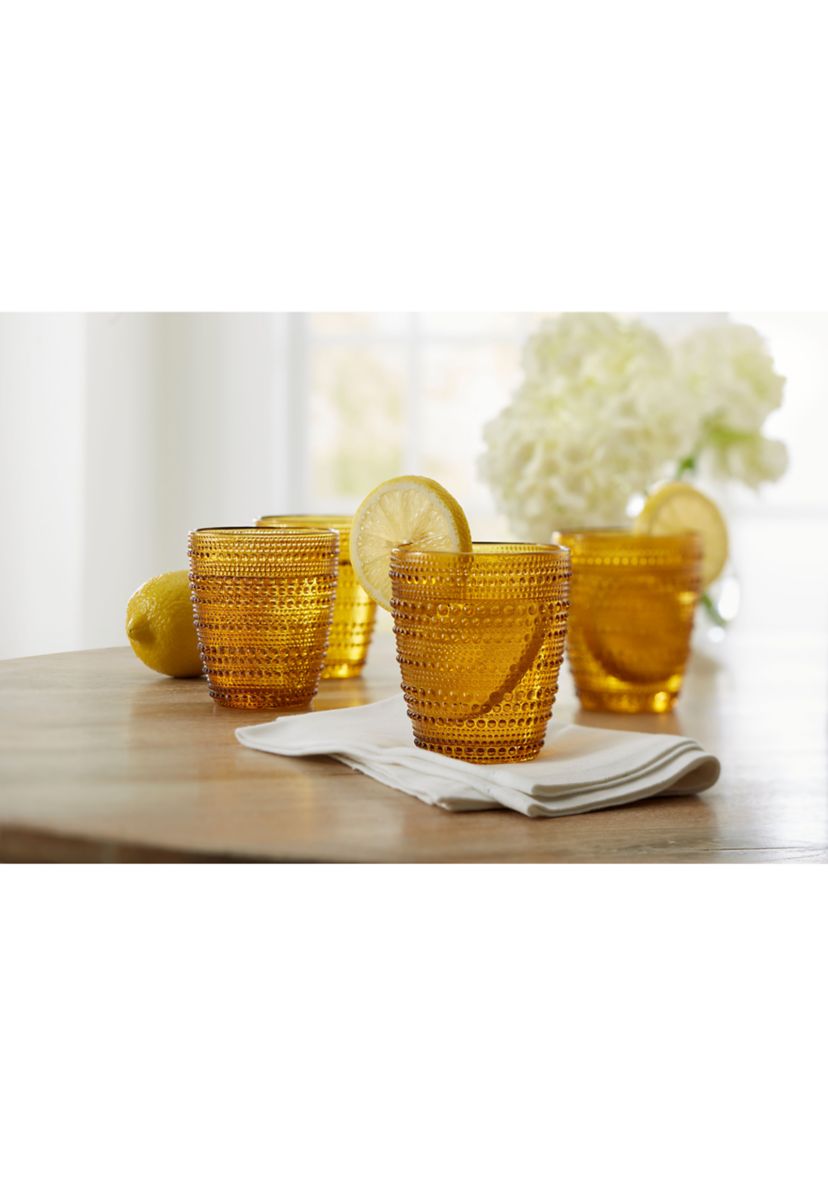 Beaded Double Old Fashioned Glasses - Set of 4