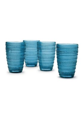 Crown & Ivy Highball Glasses - Set of 4, Blue