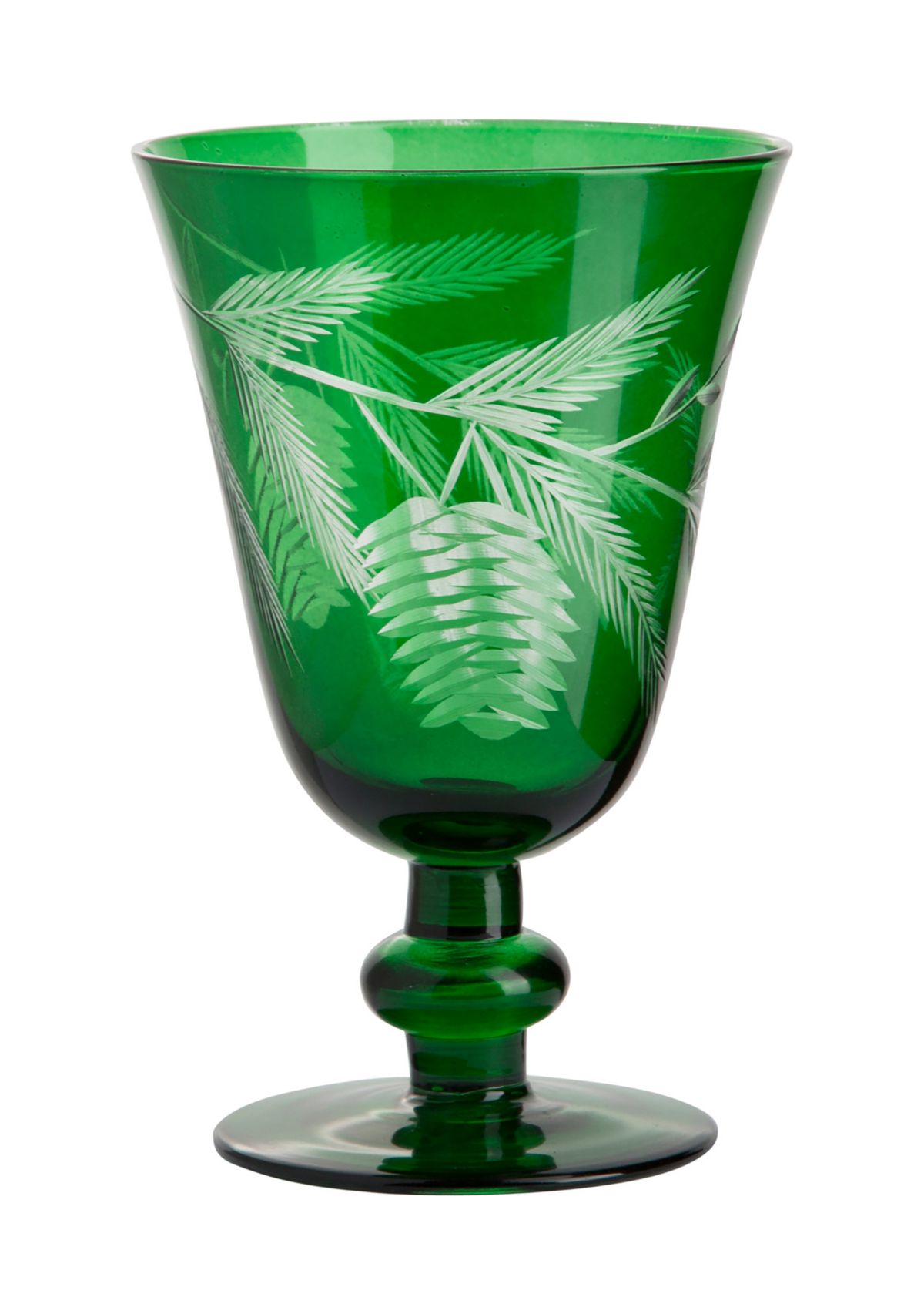 Holiday Etched Glass Goblet