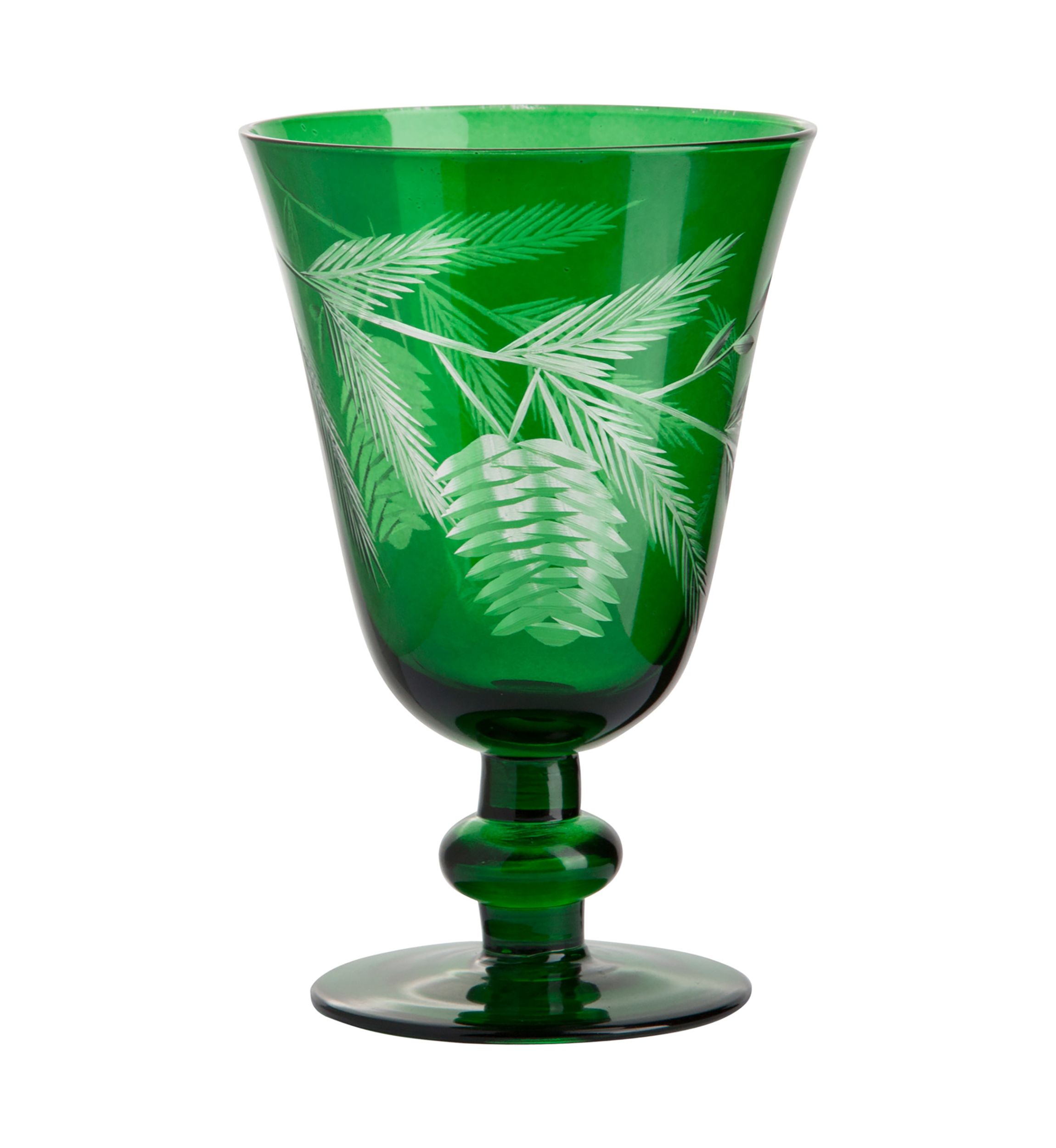 Holiday Etched Glass Goblet