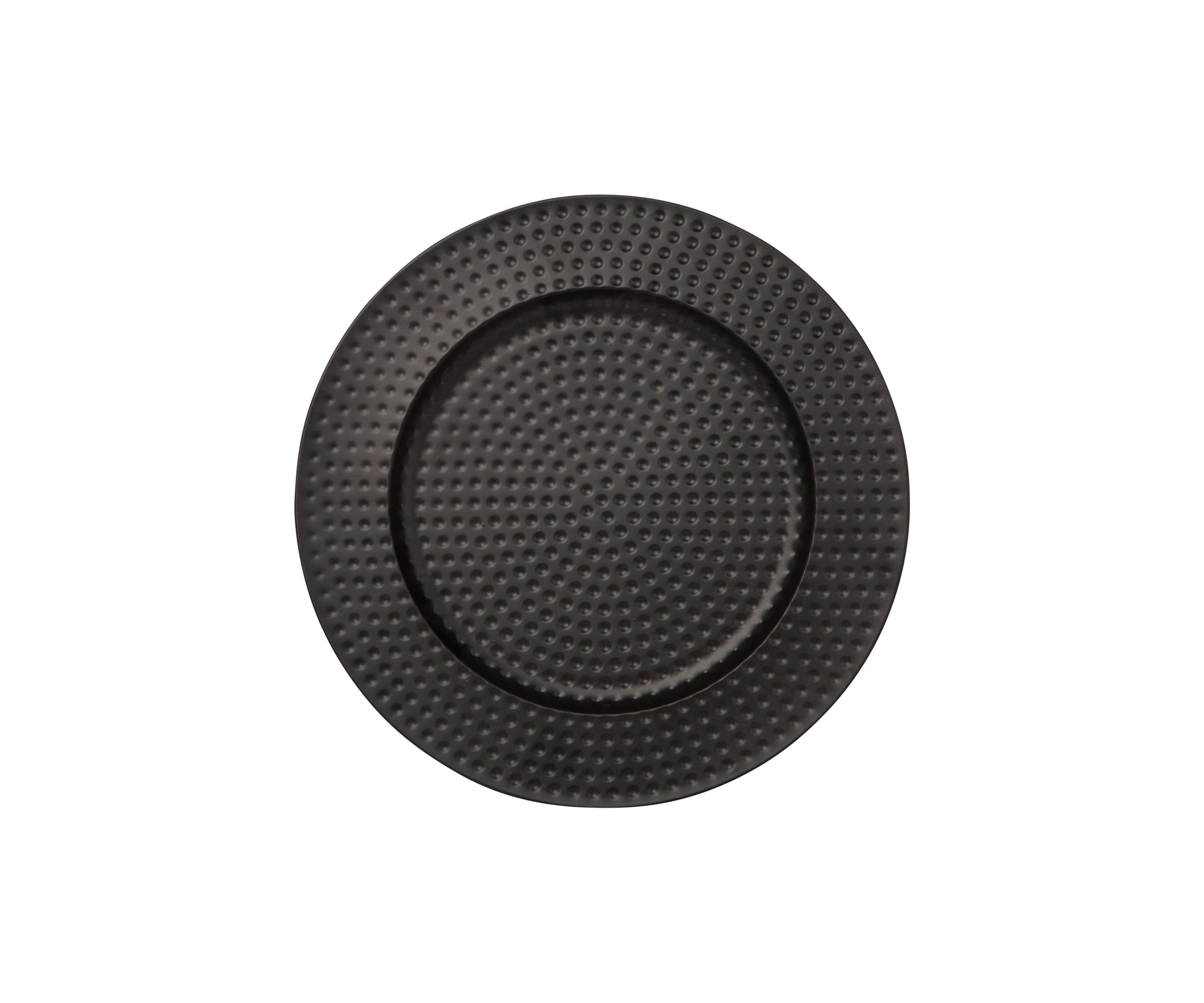Black 13" Hammered Metal Charger