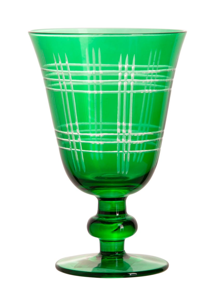Green Glass Goblet