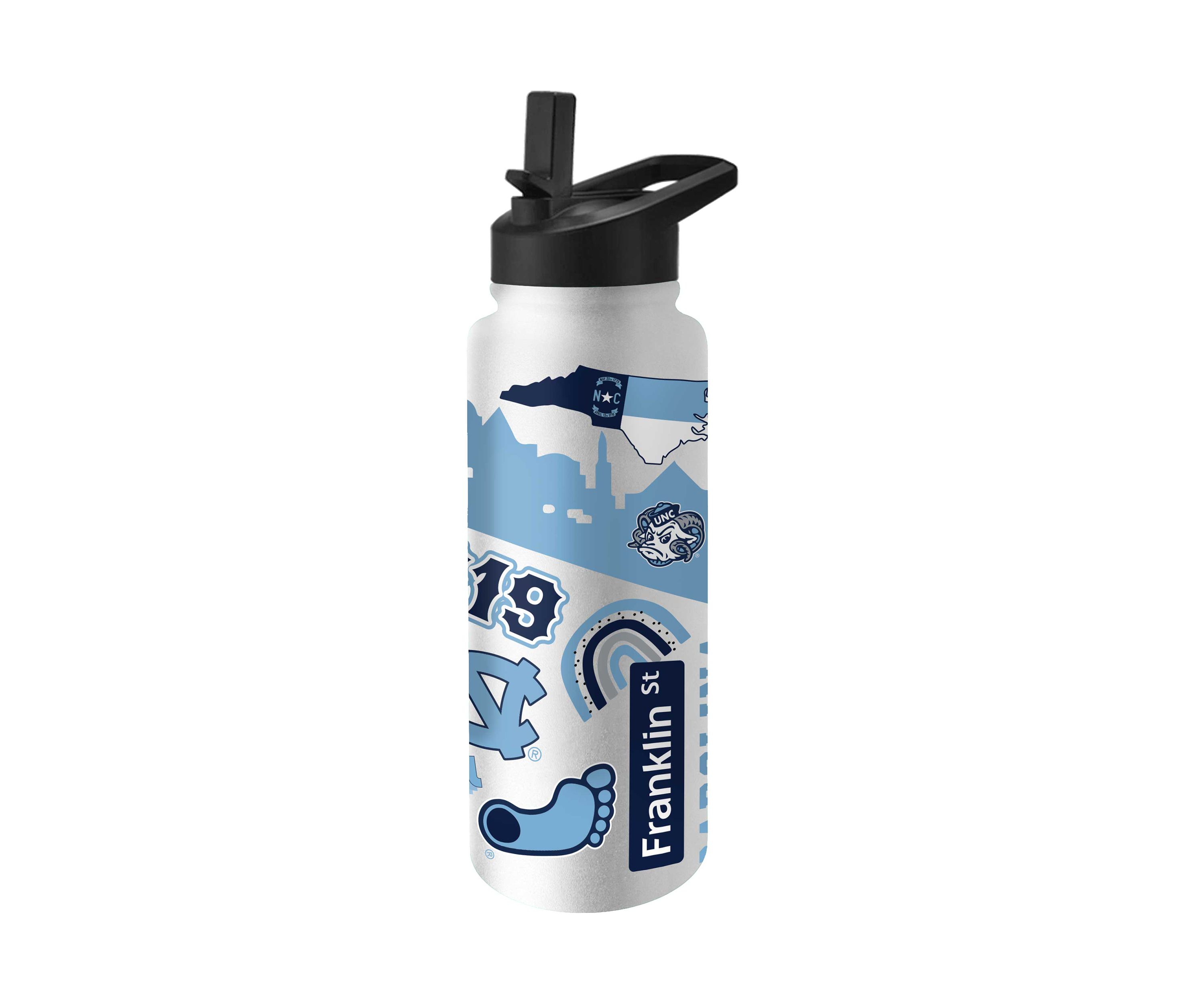 NCAA North Carolina Tar Heels 34 Ounce Native Quencher Bottle
