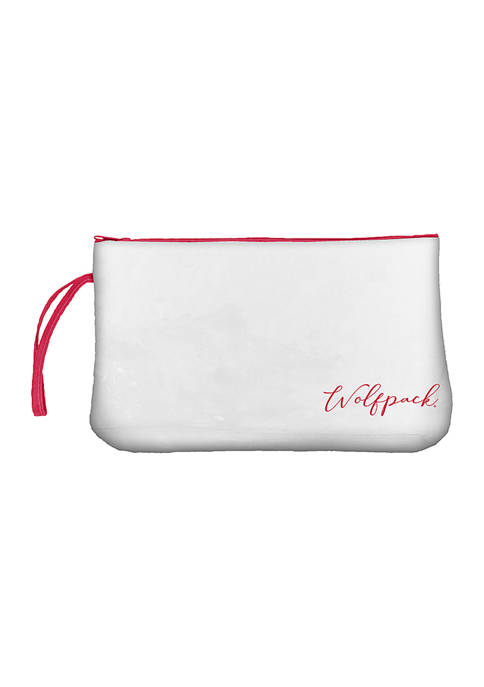 NCAA NC State Wolfpack Script Clear Wristlet