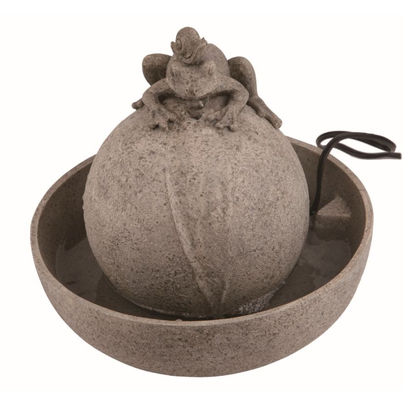 Transpac Resin 11 in. Brown Spring Frog Fountain