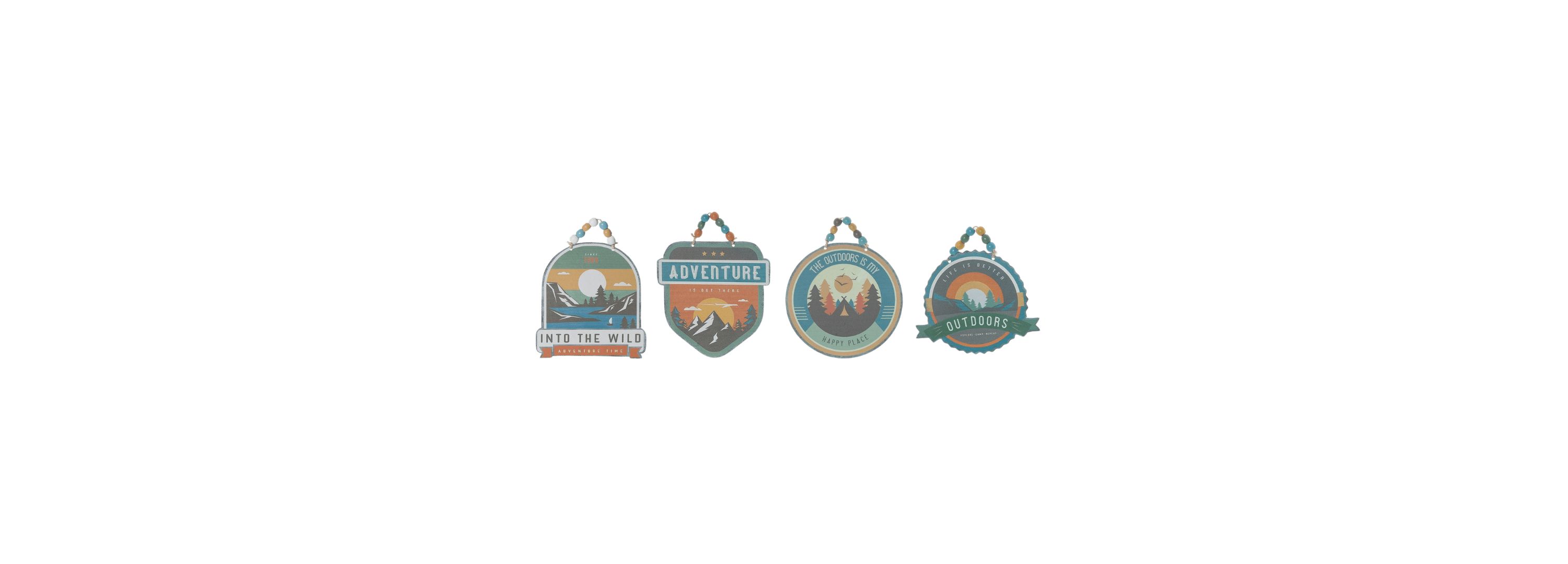 Transpac Metal Enamel Camper Wall Decor Set of 4 Spring Home Decorations
