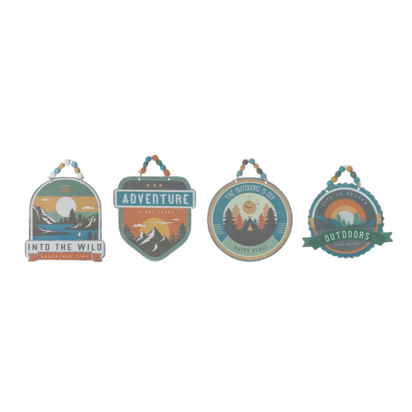 Transpac Metal Enamel Camper Wall Decor Set of 4 Spring Home Decorations