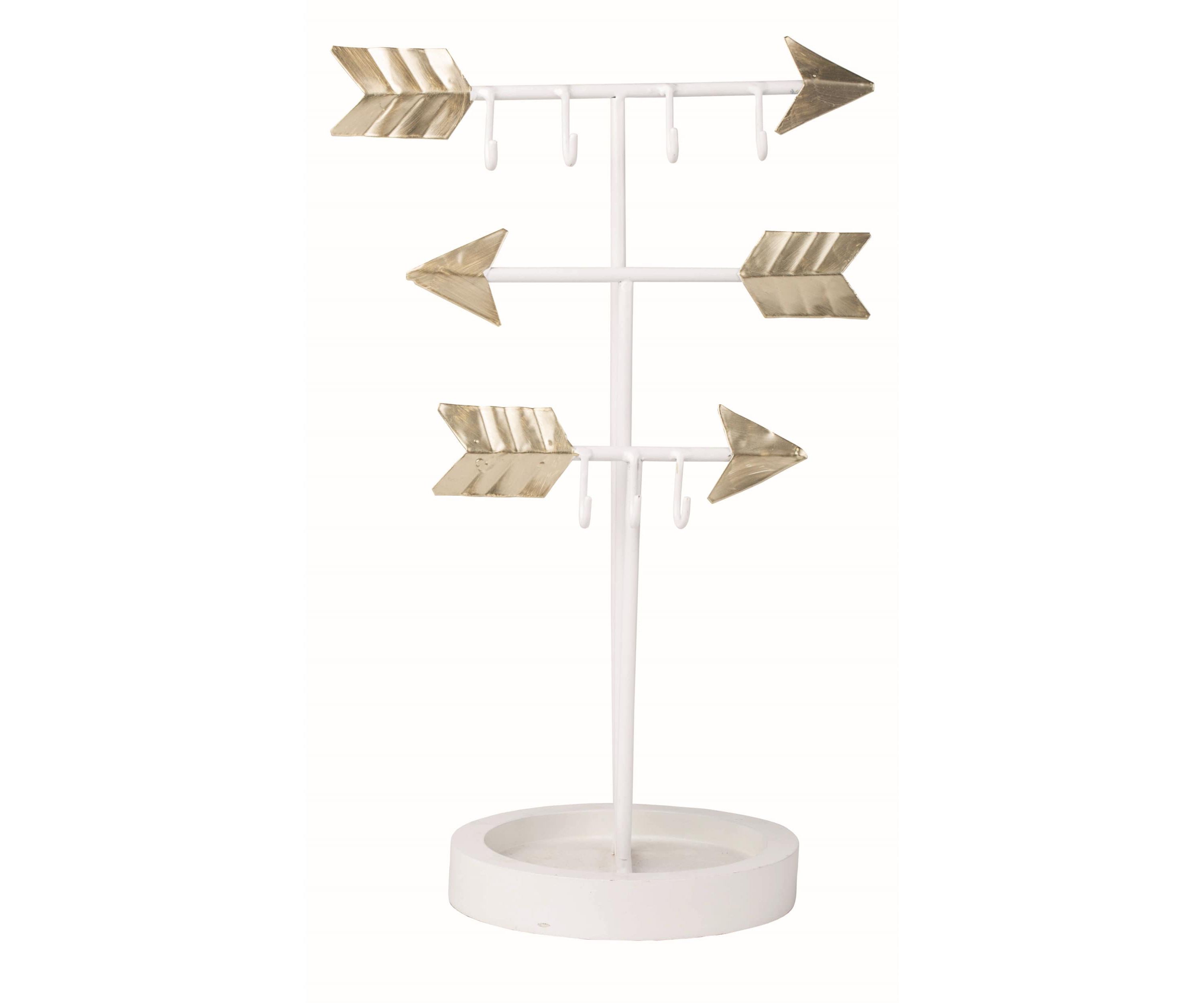 Transpac Metal 13.25 in. Off-White Valentines Day Arrow Jewelry Holder