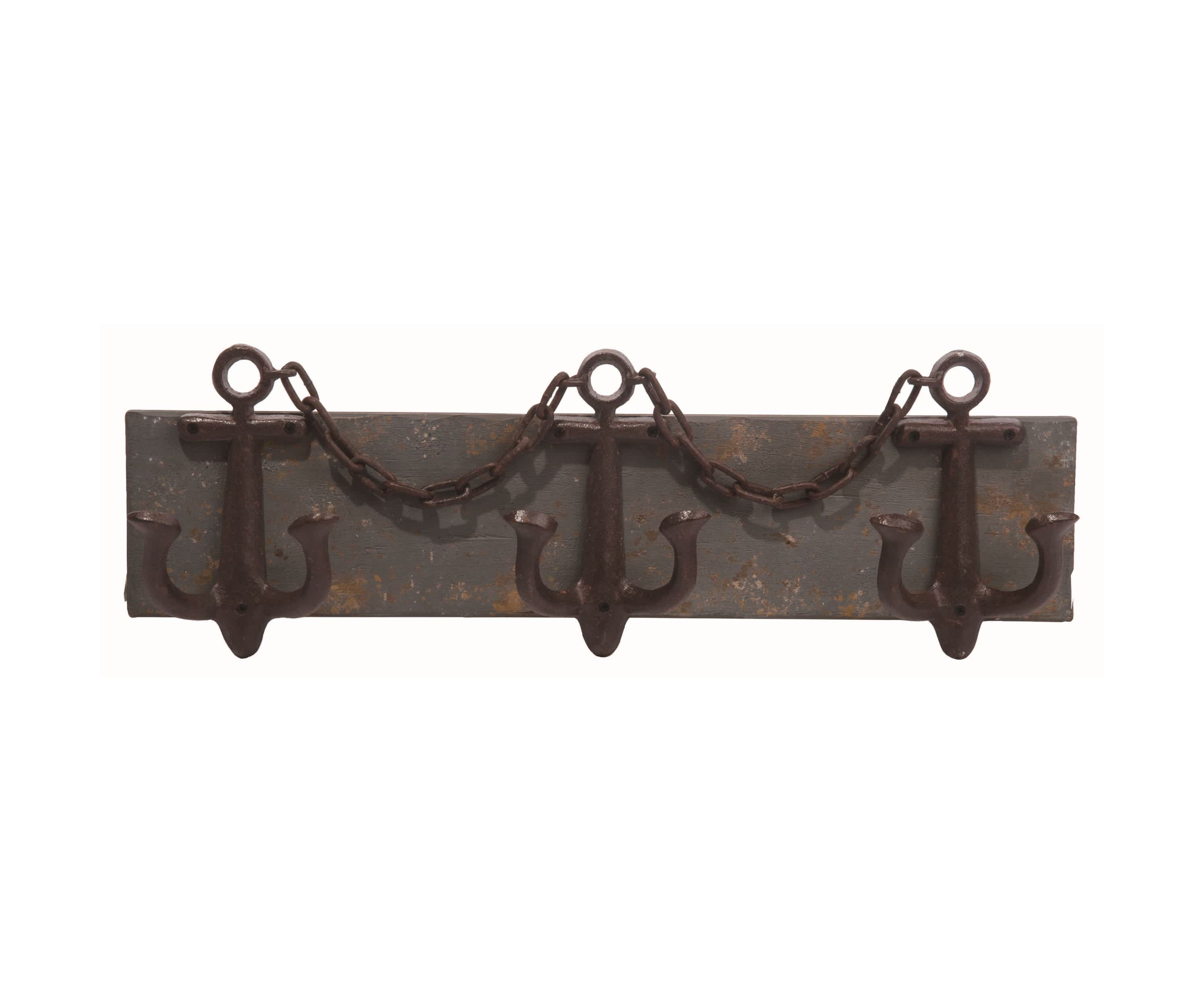 Transpac Wood 25.75 in. Multicolor Spring Anchor Wall Hook
