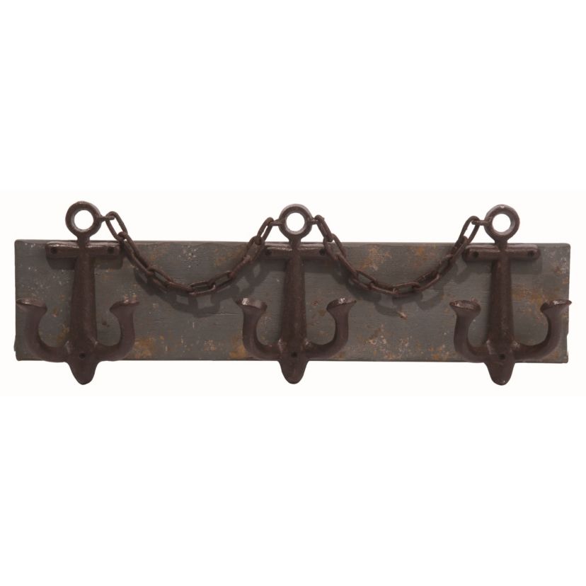 Transpac Wood 25.75 in. Multicolor Spring Anchor Wall Hook
