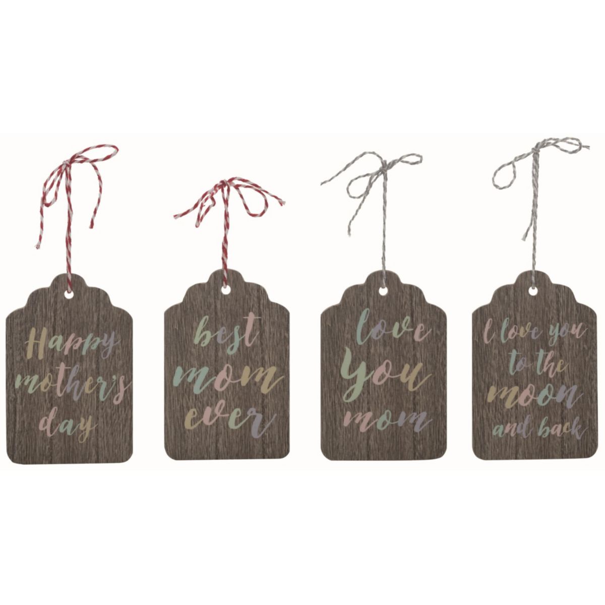 Transpac MDF Mothers Day Gift Tag Home Decorations Set of 4