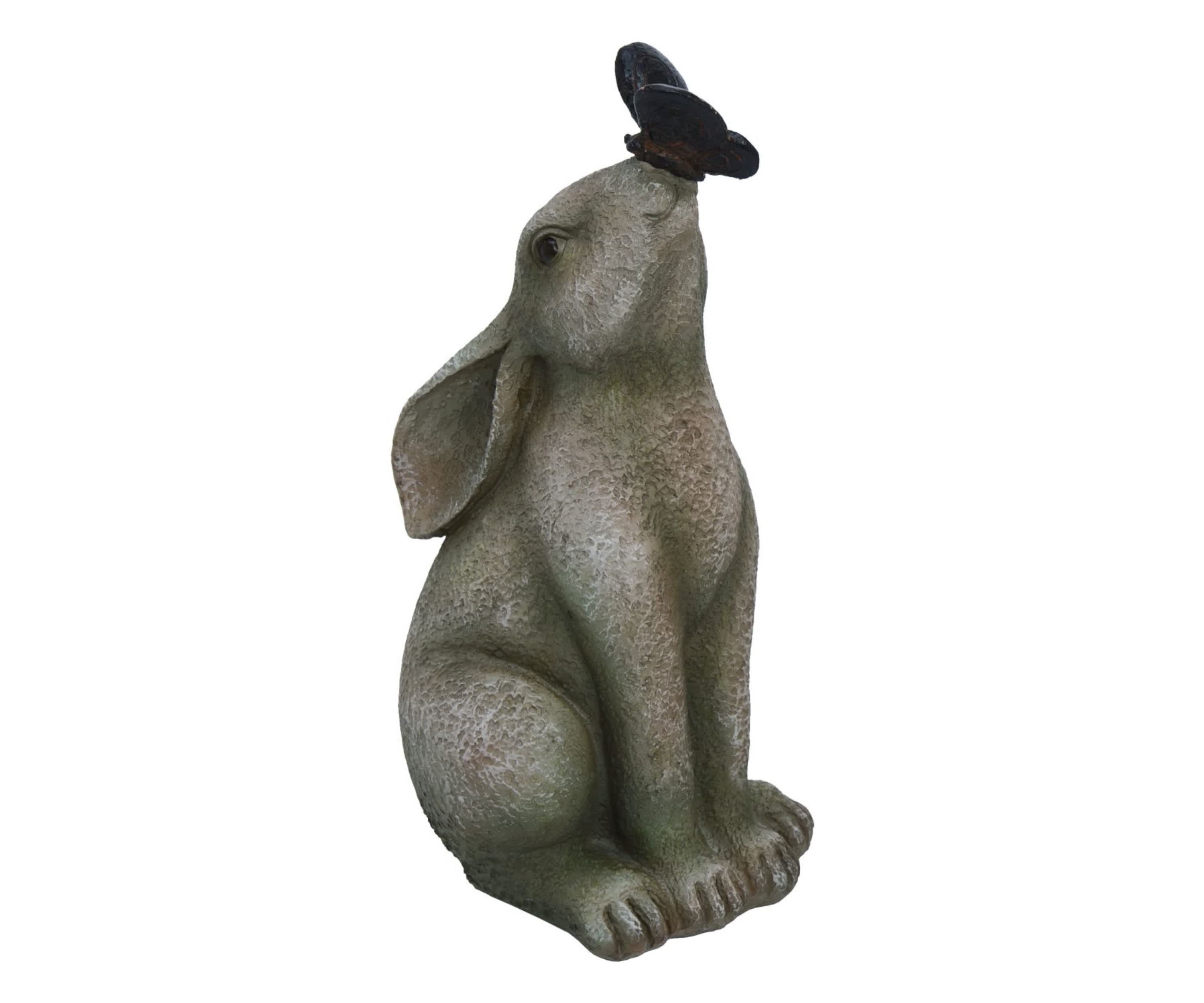 Transpac Resin 9 in. Brown Easter Rabbit with Friend