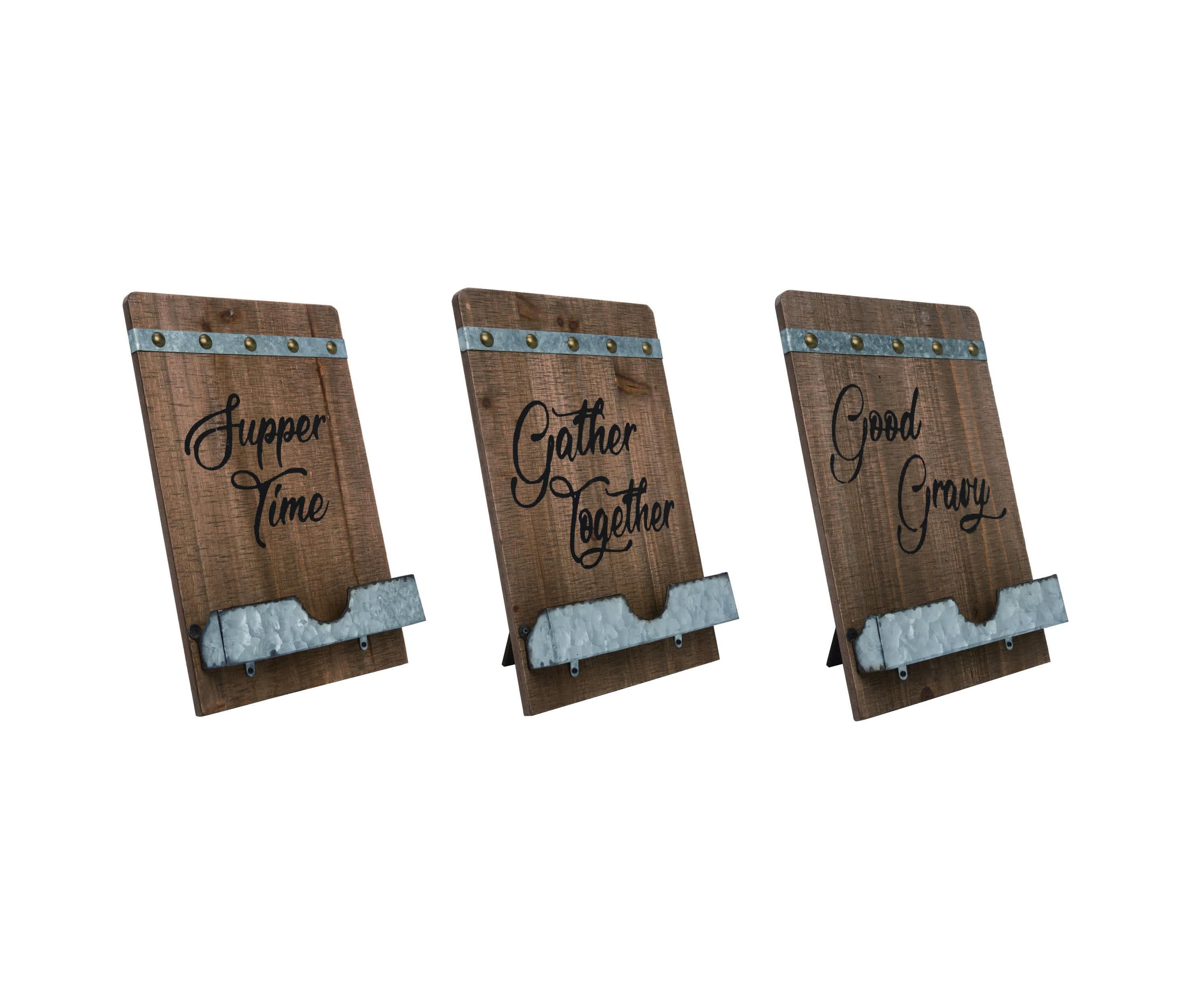 Transpac MDF Book/Tablet Stand Set of 3 Spring Home Decorations