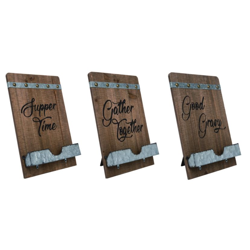 Transpac MDF Book/Tablet Stand Set of 3 Spring Home Decorations