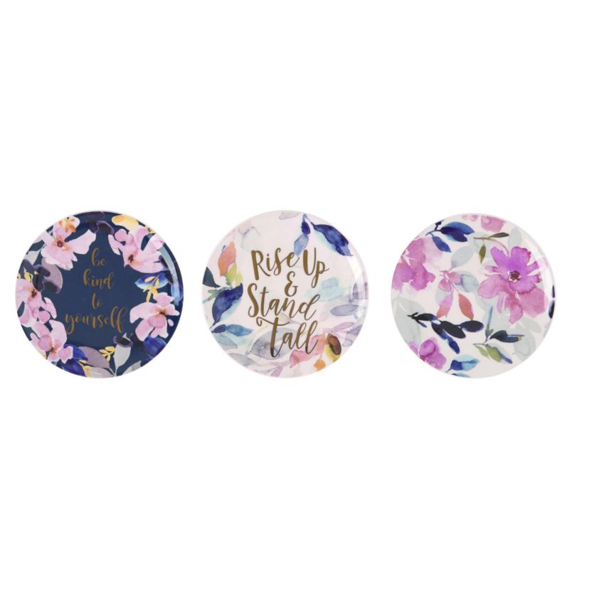Transpac Ceramic Inspirational Dish Set of 3 Spring Home Decorations
