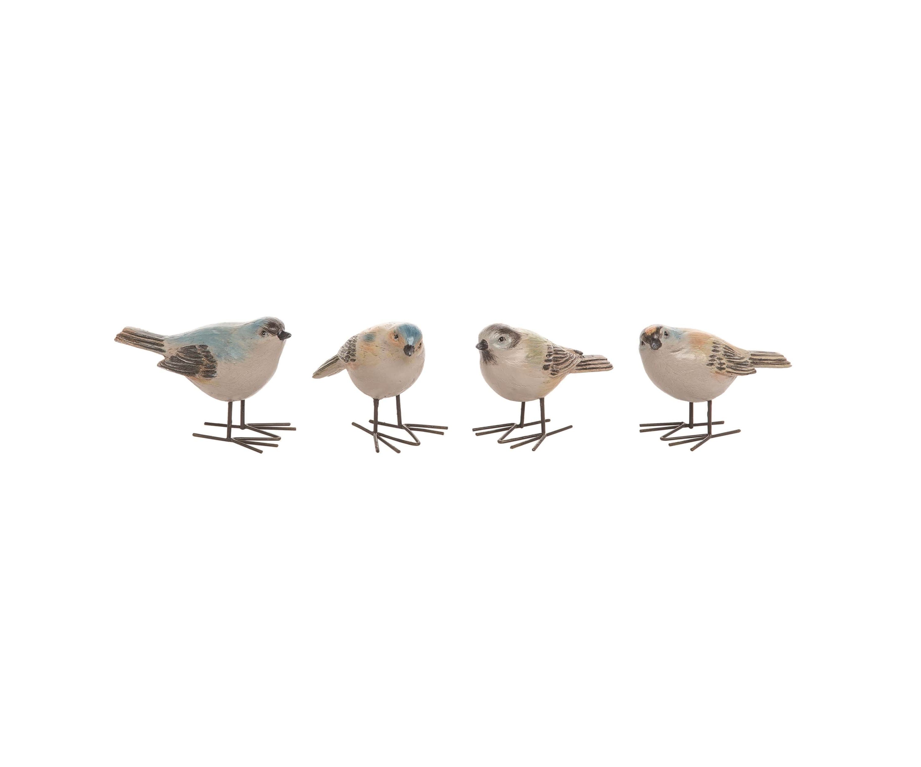 Transpac Resin Spring Standing Bird Set of 4 Spring Home Decorations