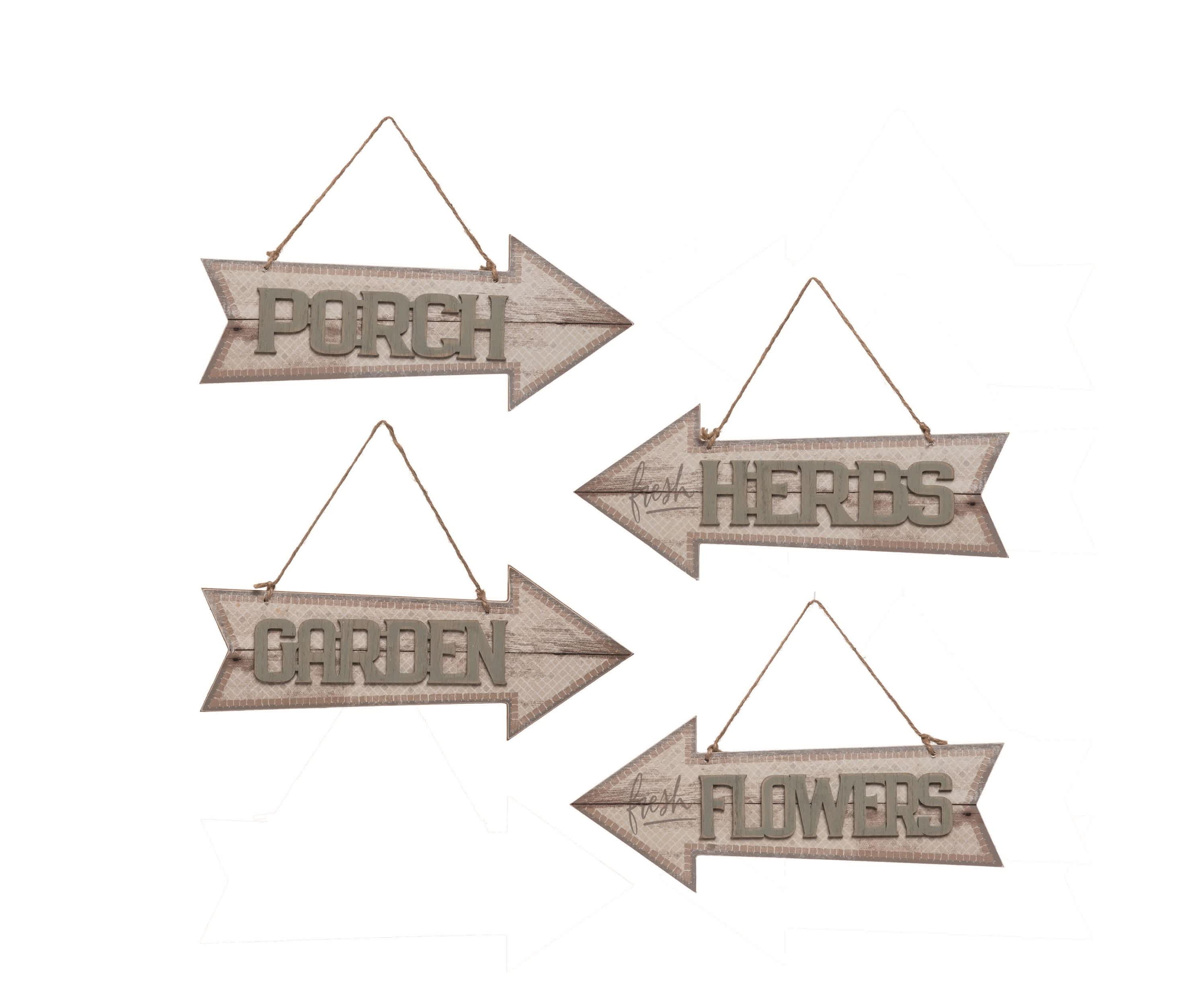 Transpac MDF Mosaic Arrow Sign Set of 4 Spring Home Decorations
