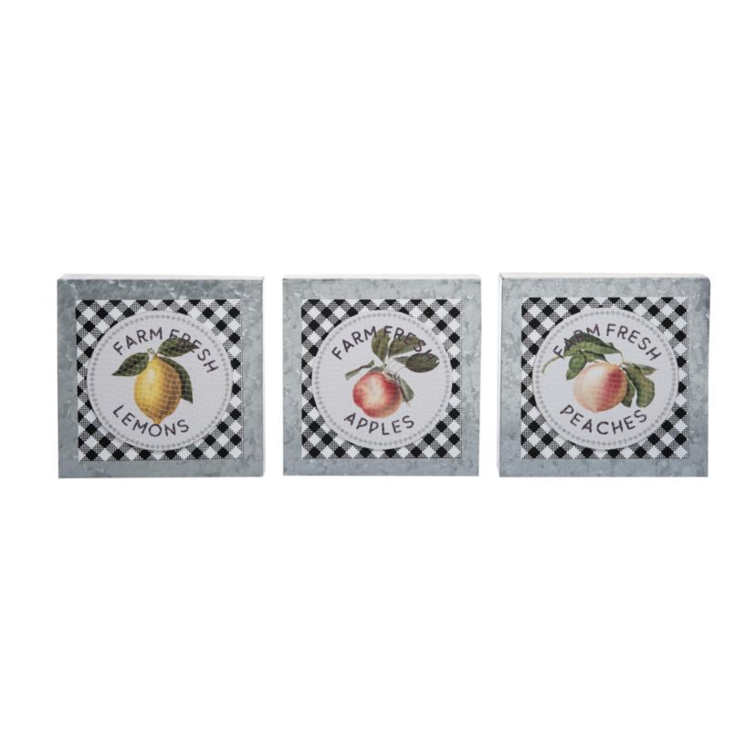 Transpac Metal Fruits Box Decor Set of 3 Spring Home Decorations