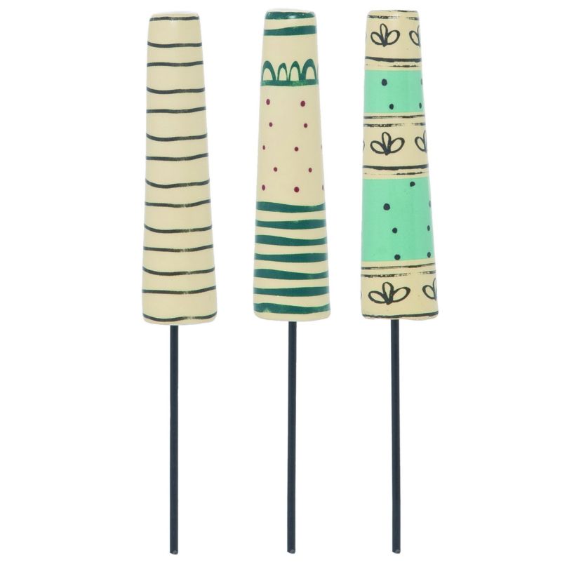 Transpac Ceramic Floral Dragonfly Perch Set of 3 Spring Home Decorations