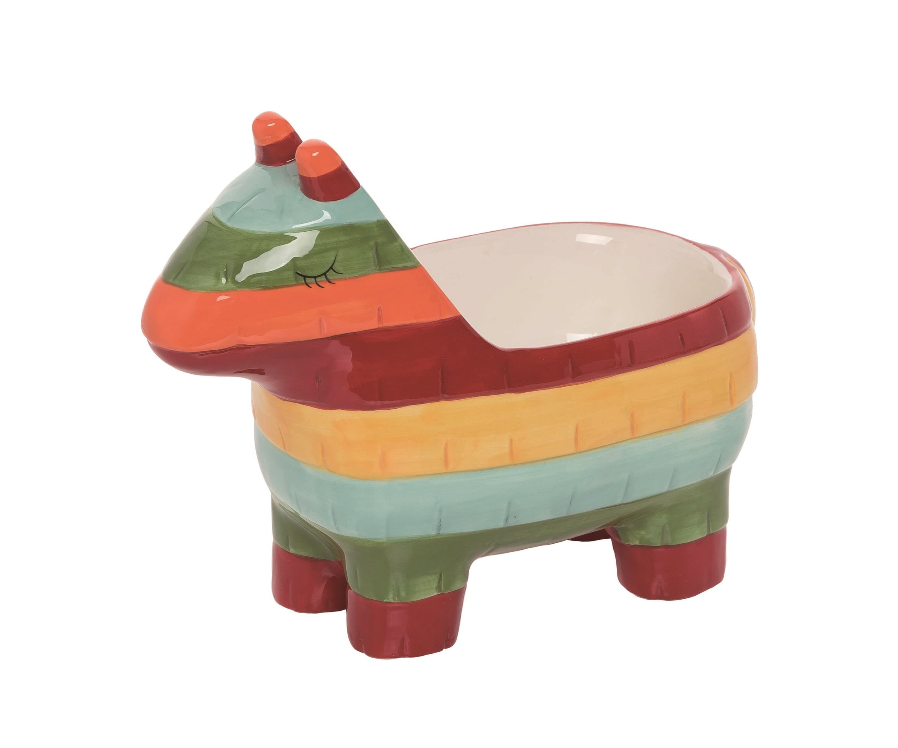Transpac Dolomite 11 in. Multicolor Spring Piñata Animal Bowl