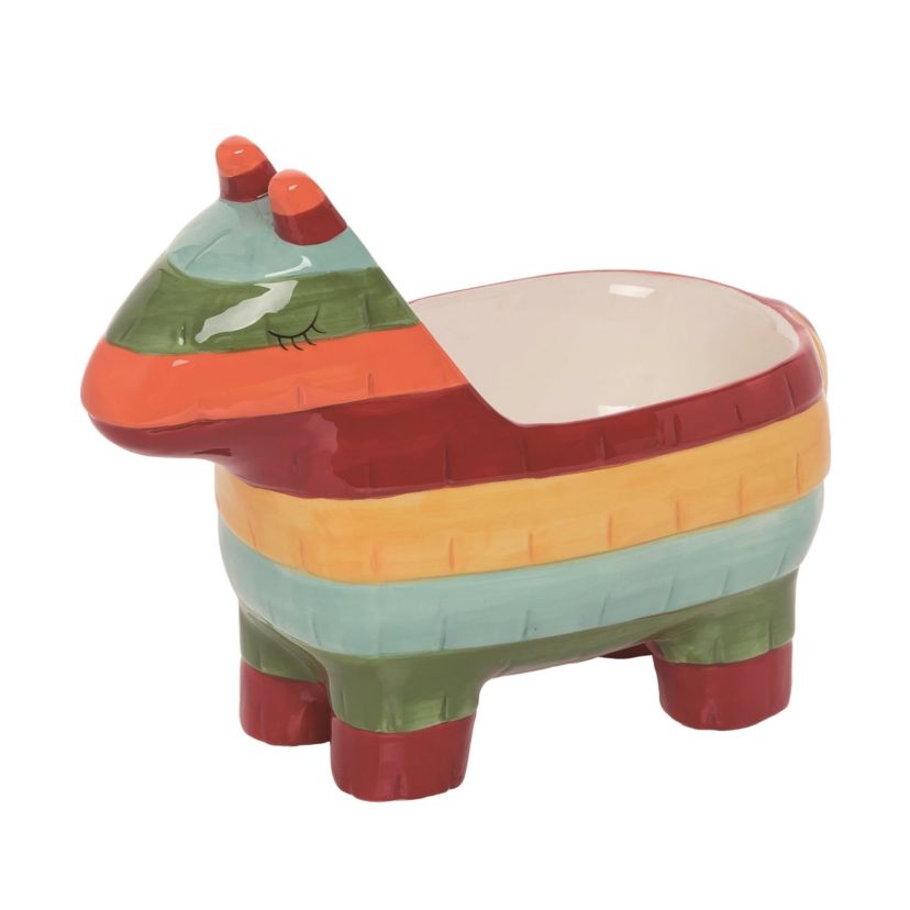 Transpac Dolomite 11 in. Multicolor Spring Piñata Animal Bowl