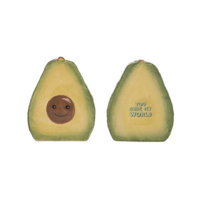 Transpac Dolomite 3.15 in. Multicolor Spring Avocado Salt and Pepper Shaker Set of 2