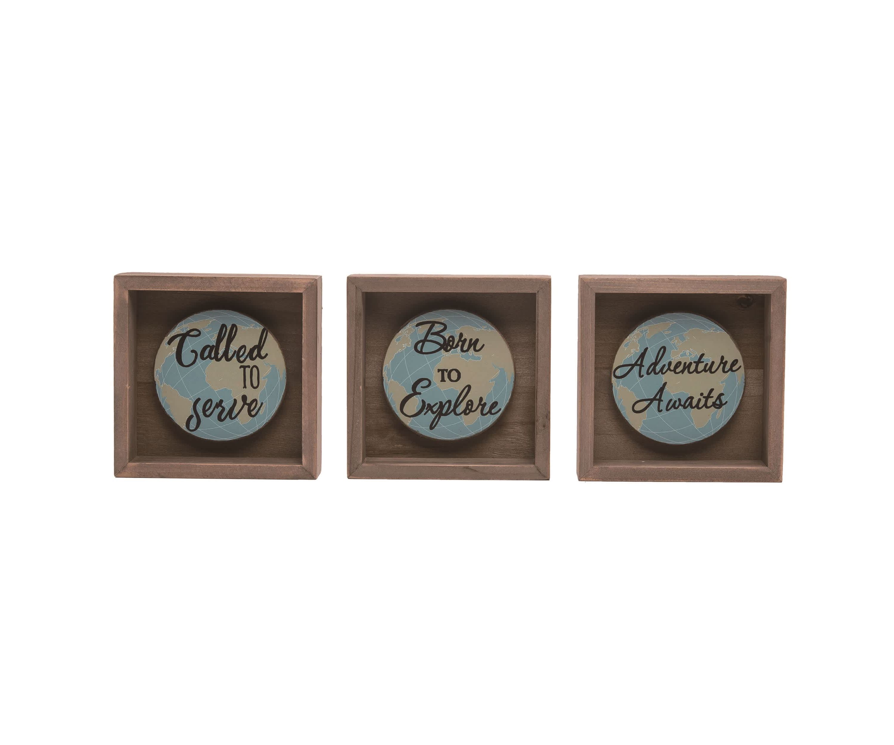 Transpac MDF Dimensional Globe Decor Set of 3 Spring Home Decorations