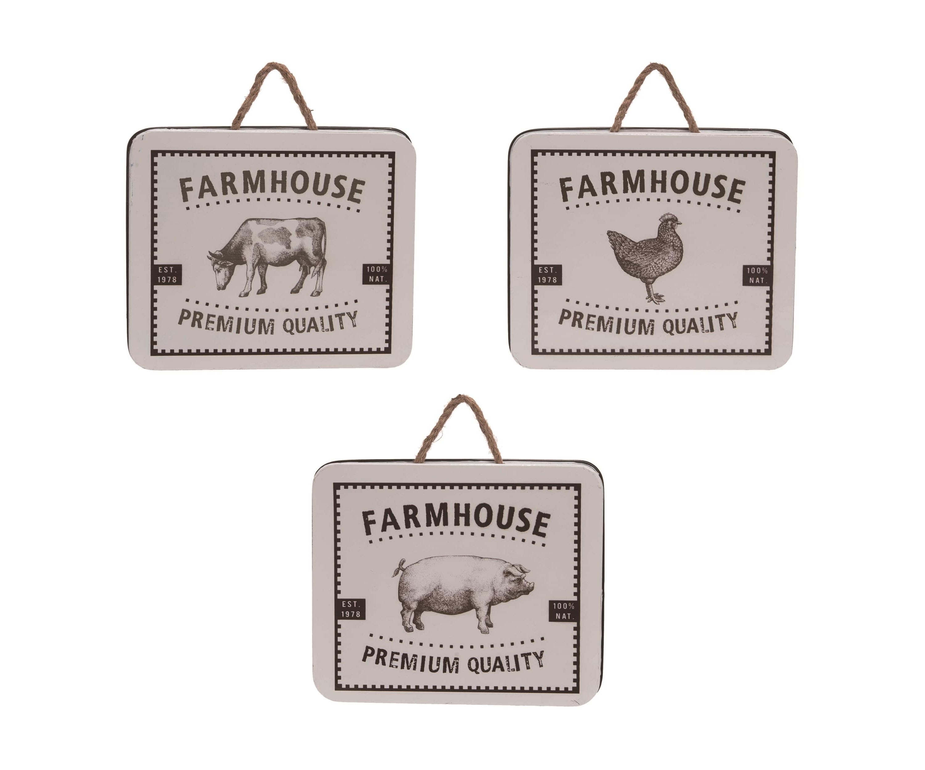 Transpac Metal Enamel Sign Set of 3 Spring Home Decorations