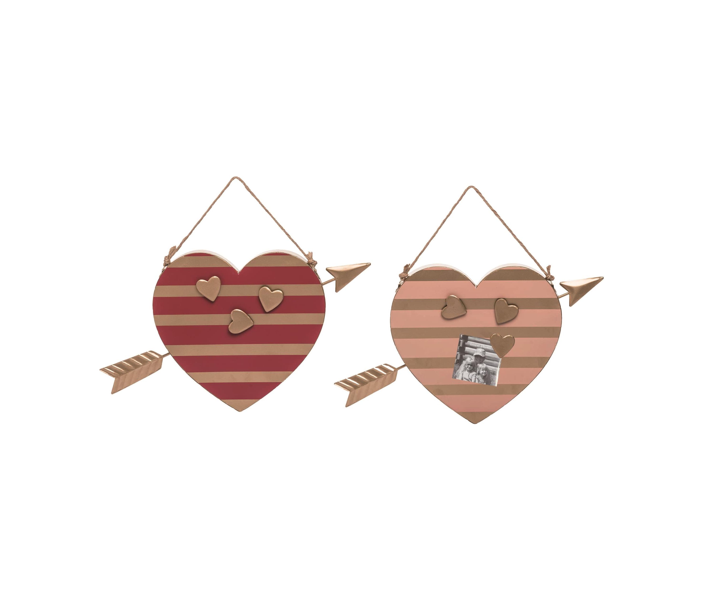 Transpac Metal Magnetic Heart Decor Set of 2 Valentines Home Decorations