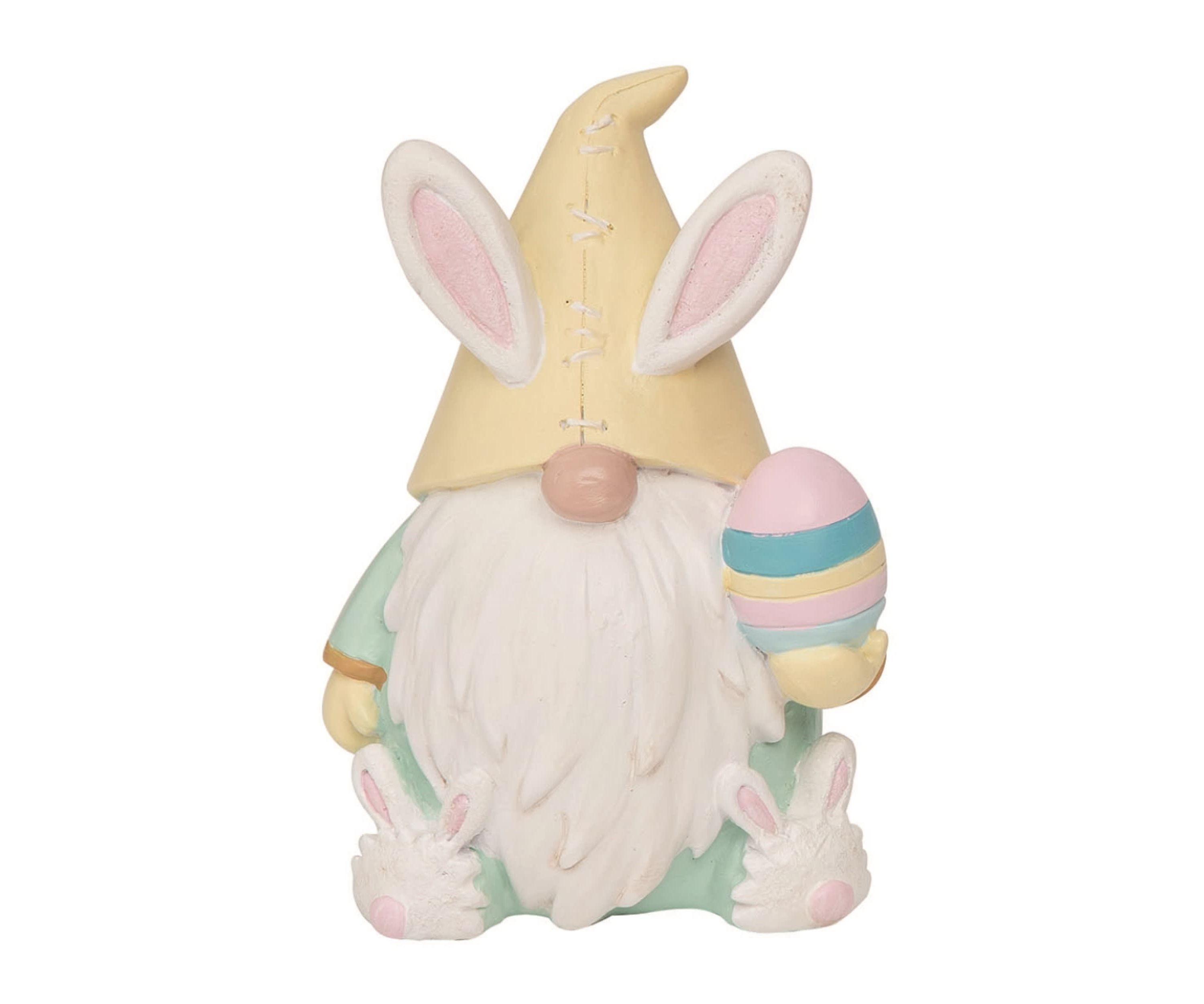 Transpac Resin 5" White Easter Bunny Gnome Figurine