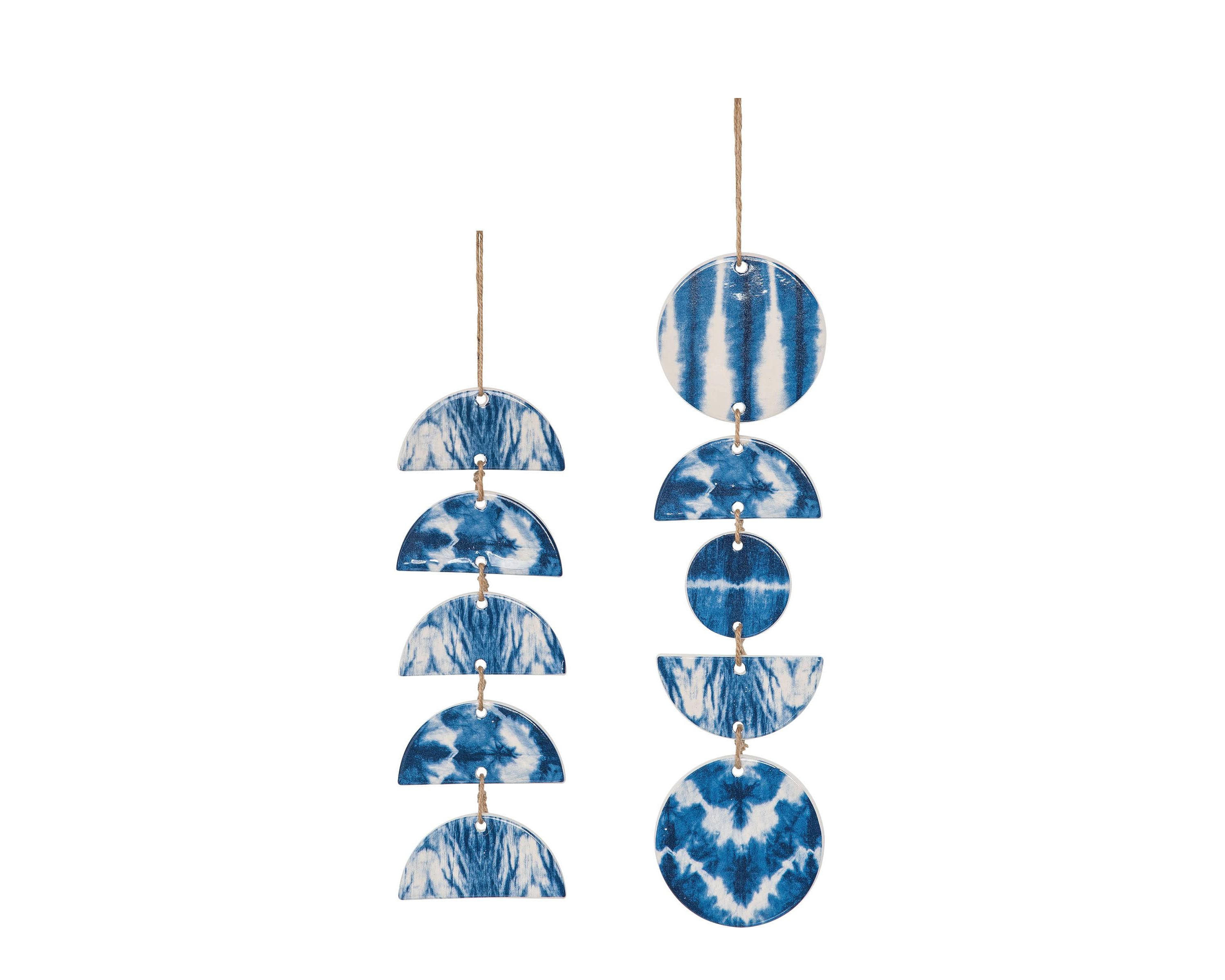 Transpac Short Dol Shibori Wall Hanging Set of 2 Spring Home Decorations