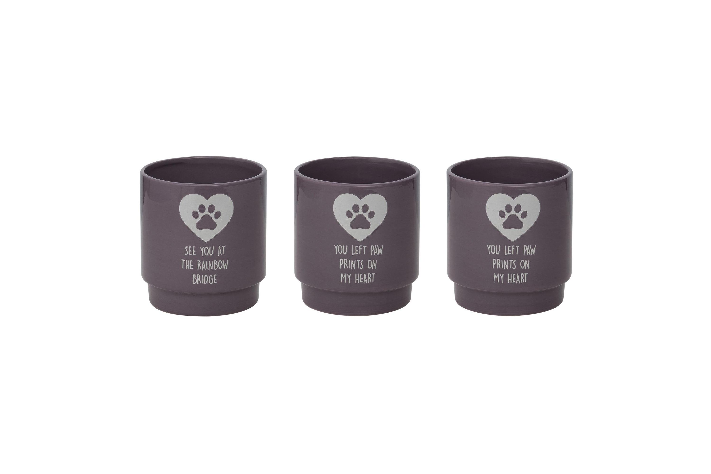 Transpac Ceramic Pet Memorial Planters Set of 3 Spring Home Decorations