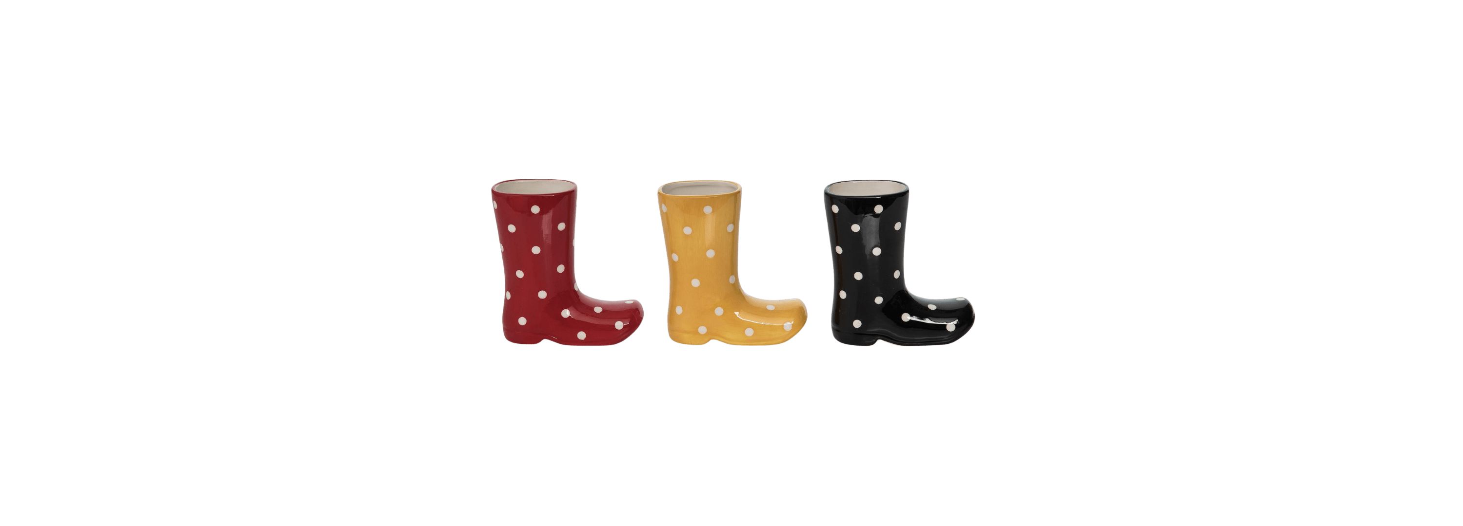 Transpac Ceramic Rain Boot Bud Vase Set of 3 Home Decorations Spring