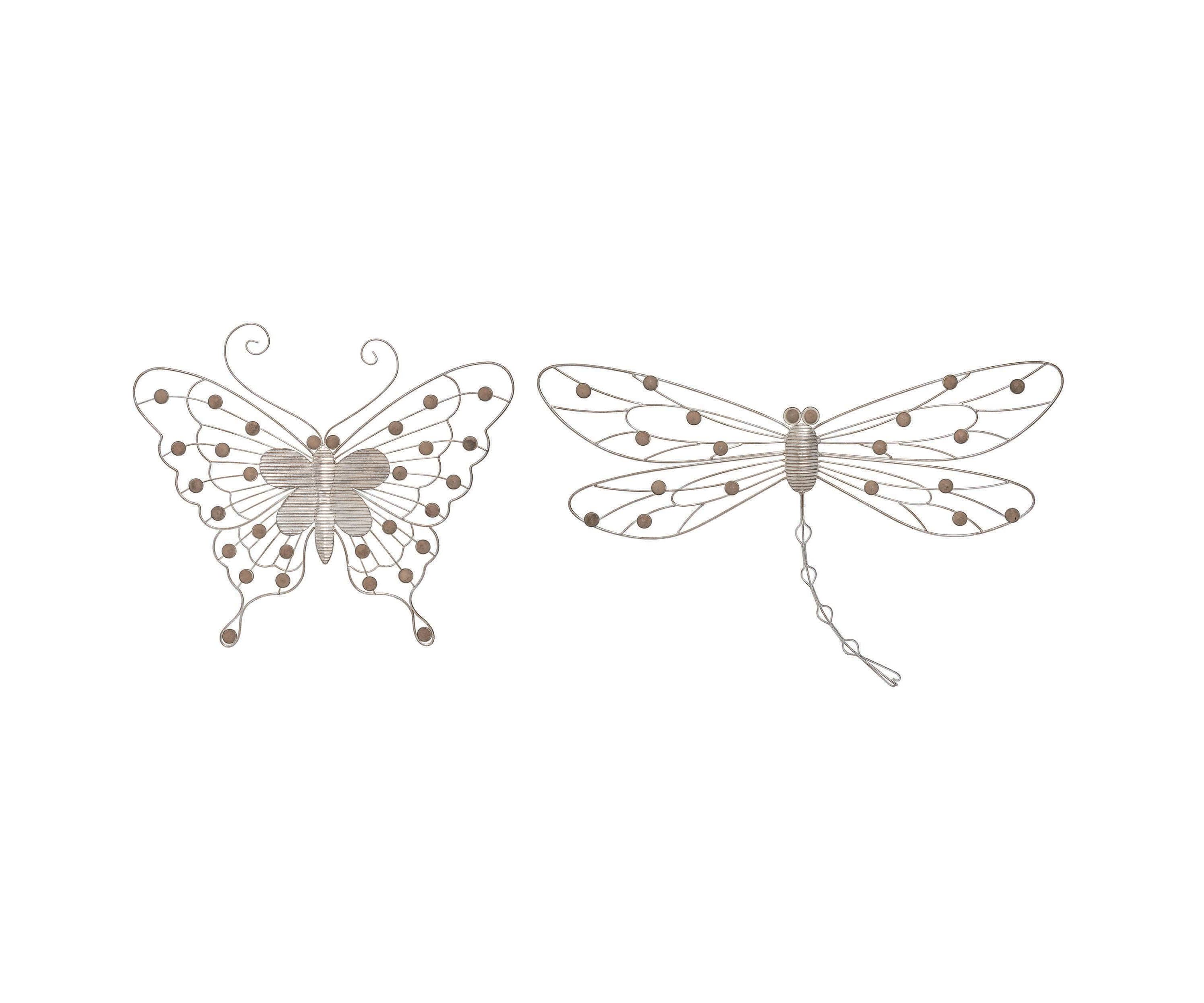 Transpac Metal Corrugated Wall Flower Set of 2 Spring Home Decorations