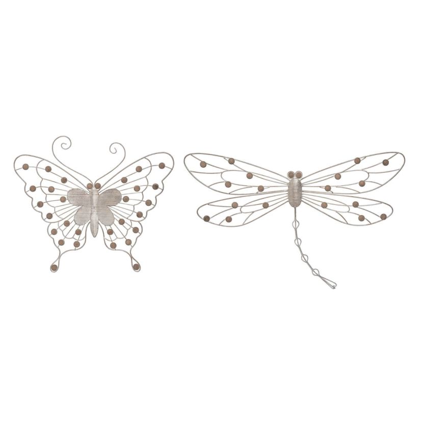 Transpac Metal Corrugated Wall Flower Set of 2 Spring Home Decorations
