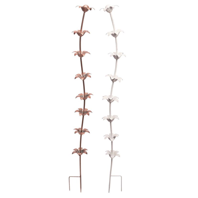 Transpac Metal Flower Puddler Stake Set of 2 Spring Home Decorations