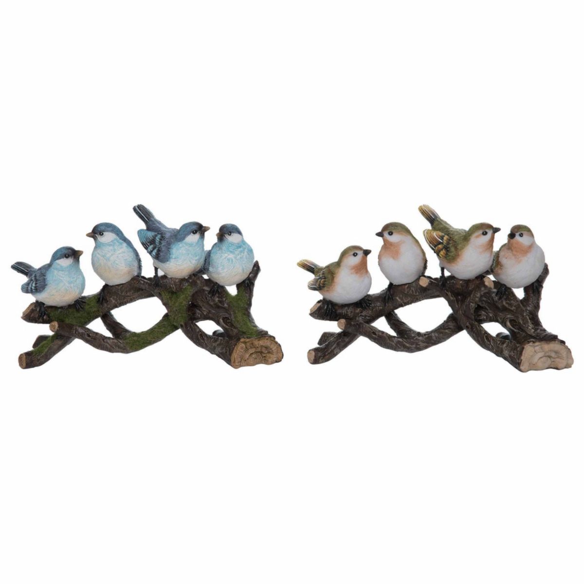 Transpac Resin Birds On Branch Set of 2 Spring Home Decorations