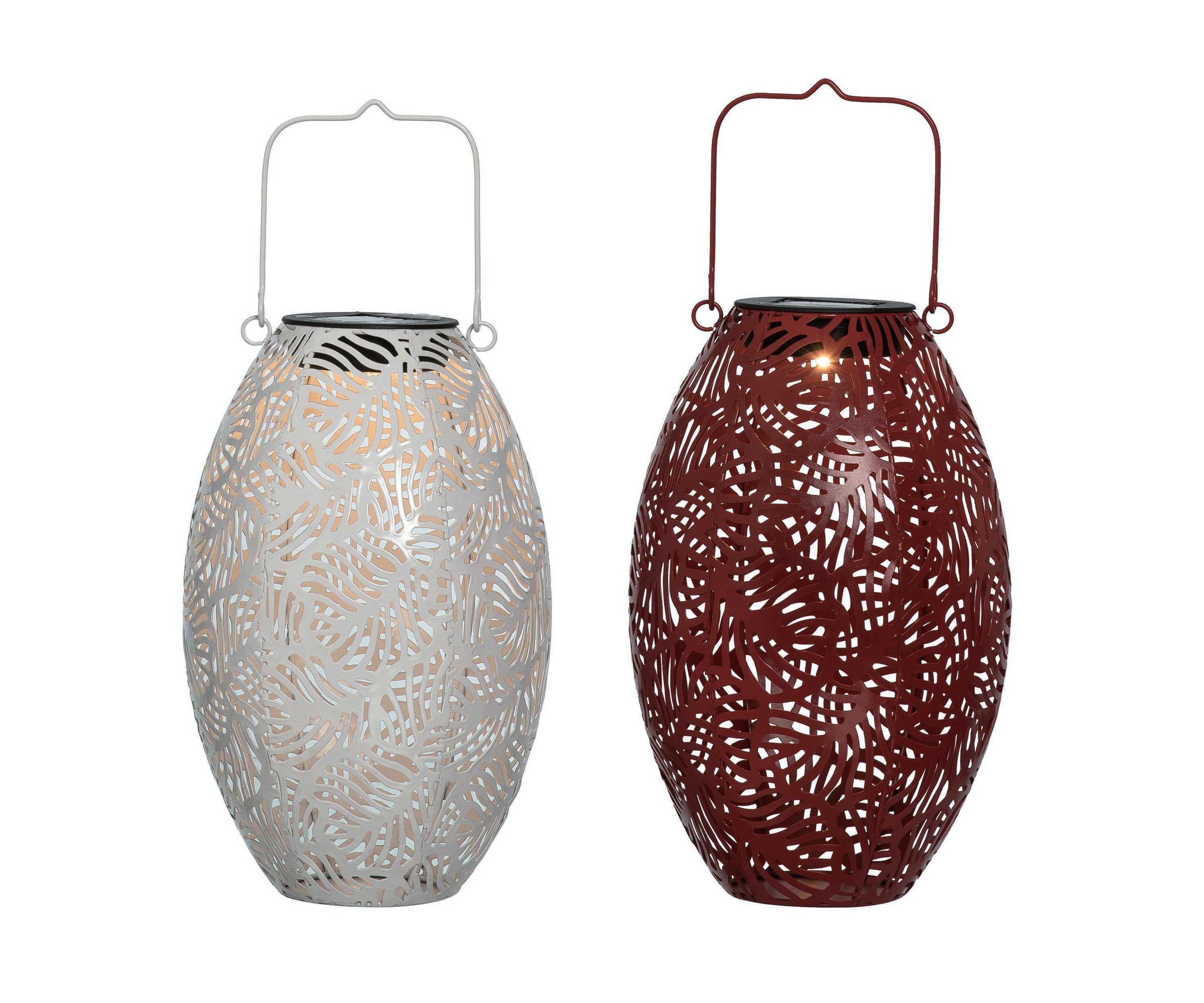 Transpac Metal Solar Leaf Burst Lantern Set of 2 Spring Home Decorations