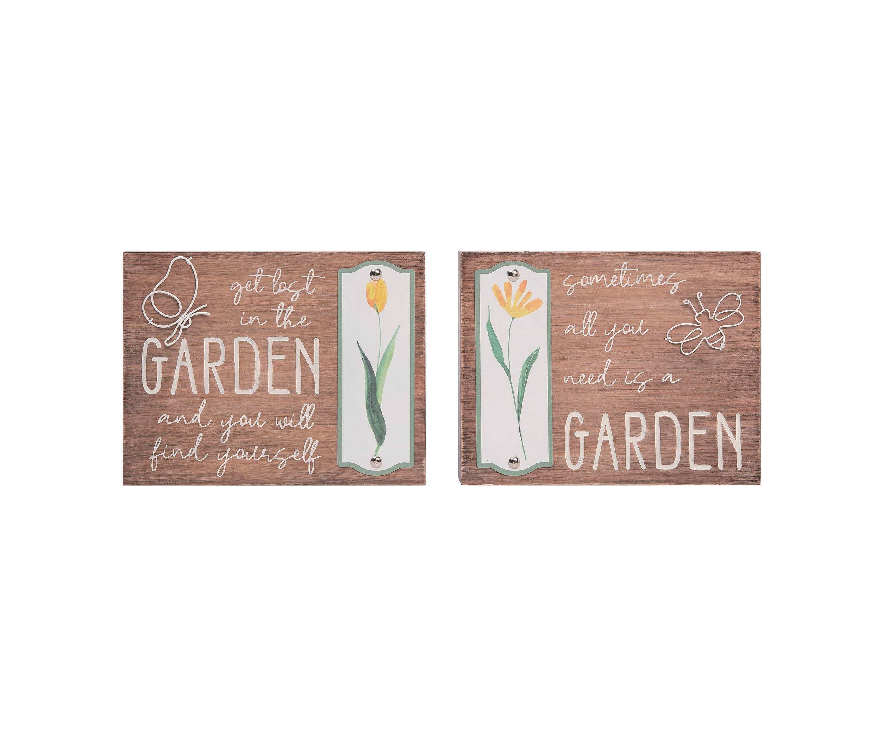 Transpac MDF Bugs & Garden Box Decor Set of 2 Spring Home Decorations