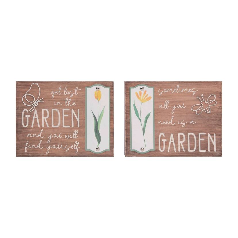 Transpac MDF Bugs & Garden Box Decor Set of 2 Spring Home Decorations