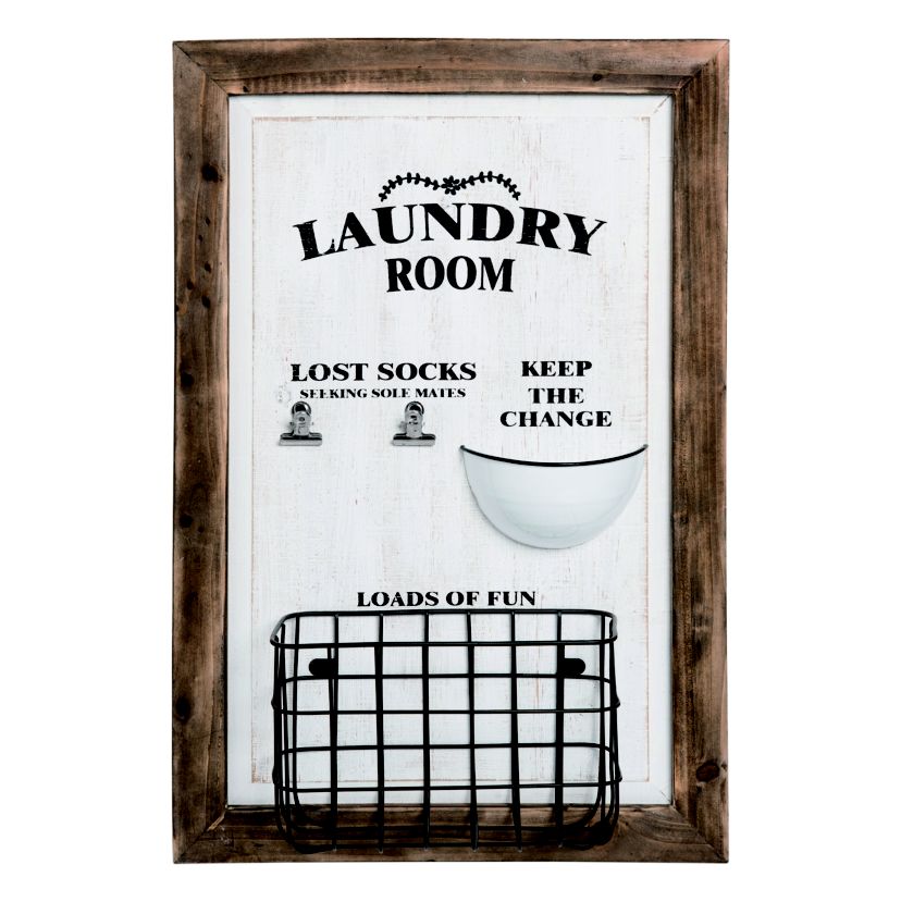 Transpac Wood 23.7 in. Off-White Everyday Laundry Room Humor Wall Decor