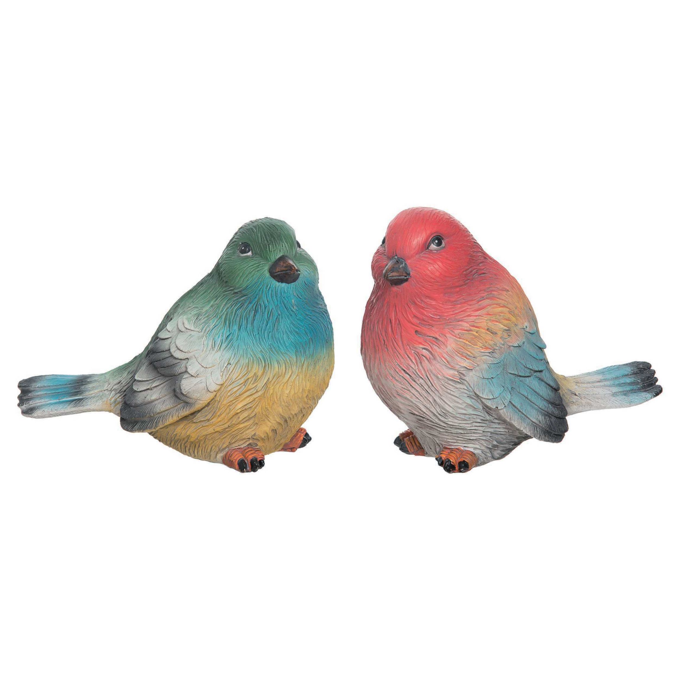 Transpac Large Resin Rainbow Bird Set of 2 Spring Home Decorations