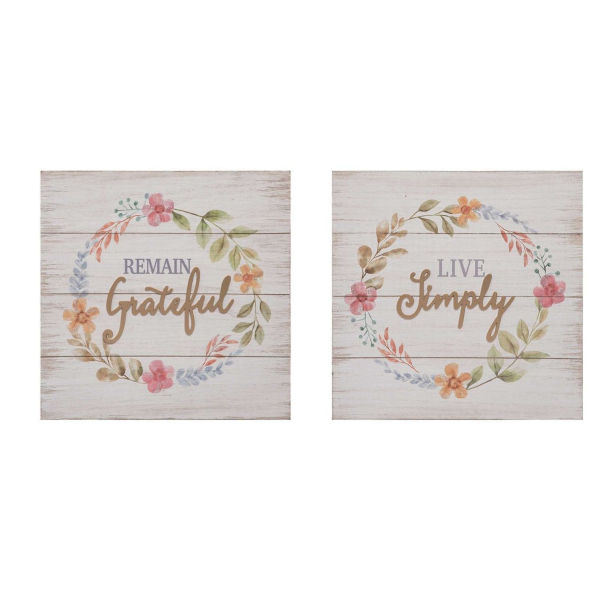 Transpac MDF Dimensional Simplicity Decor Set of 2 Spring Home Decorations