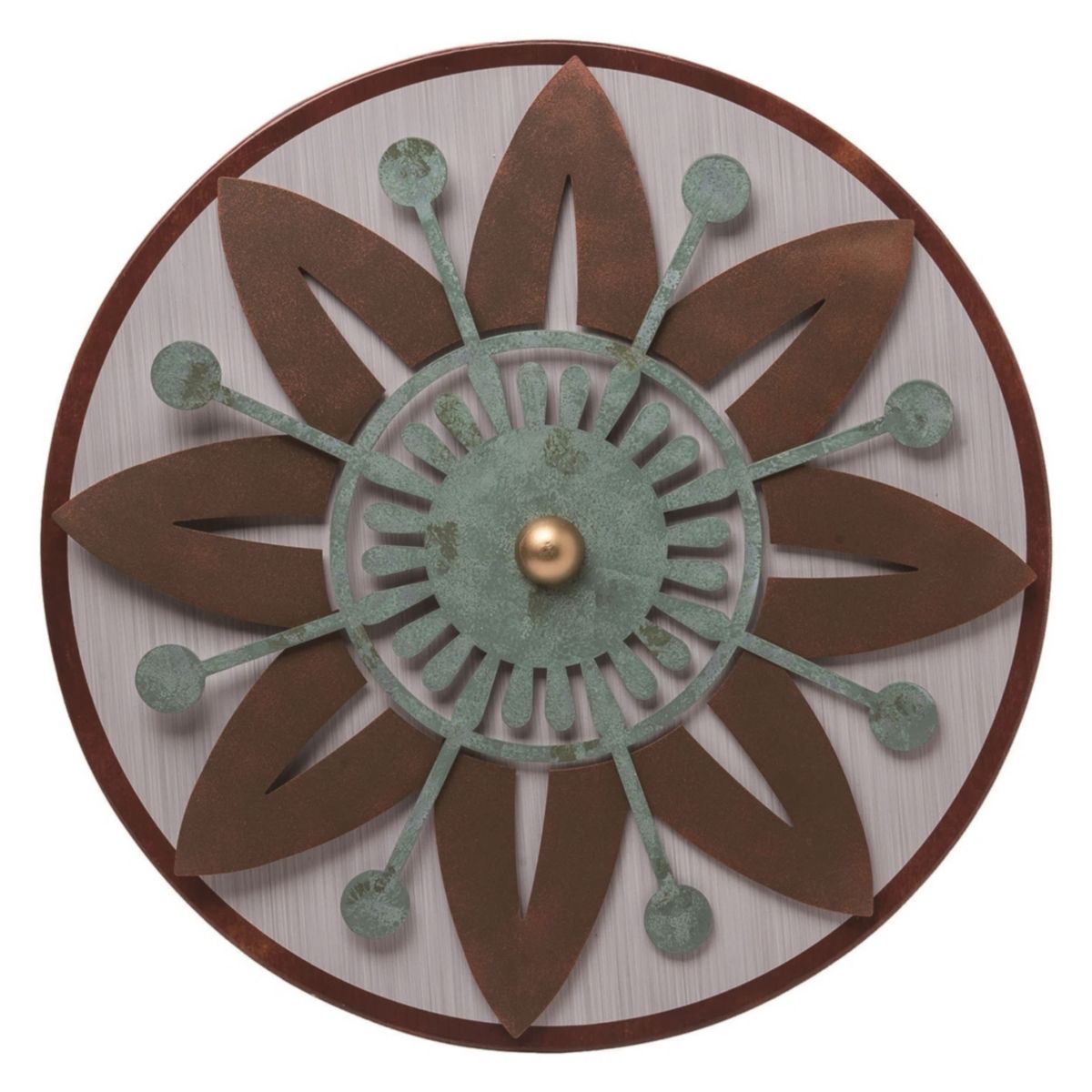 Transpac Metal 19.75" Bronze Spring Layered Floral Blossom Wall Decor