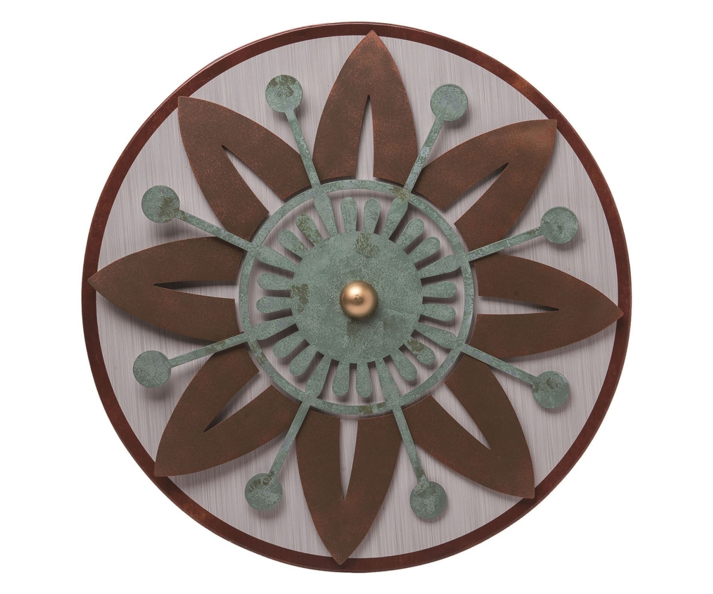 Transpac Metal 19.75" Bronze Spring Layered Floral Blossom Wall Decor