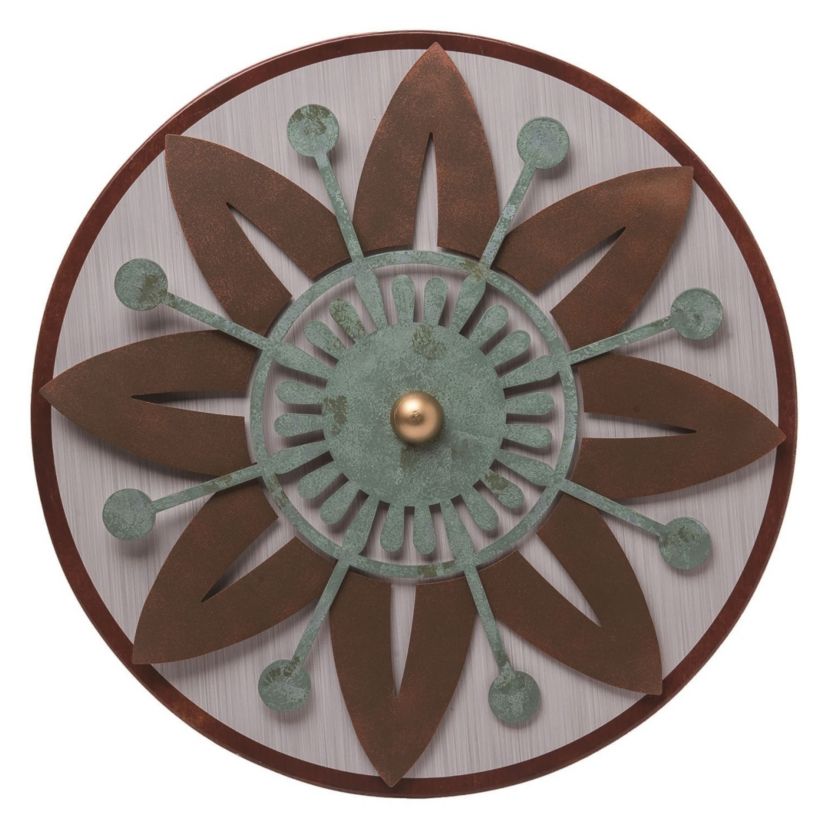 Transpac Metal 19.75" Bronze Spring Layered Floral Blossom Wall Decor