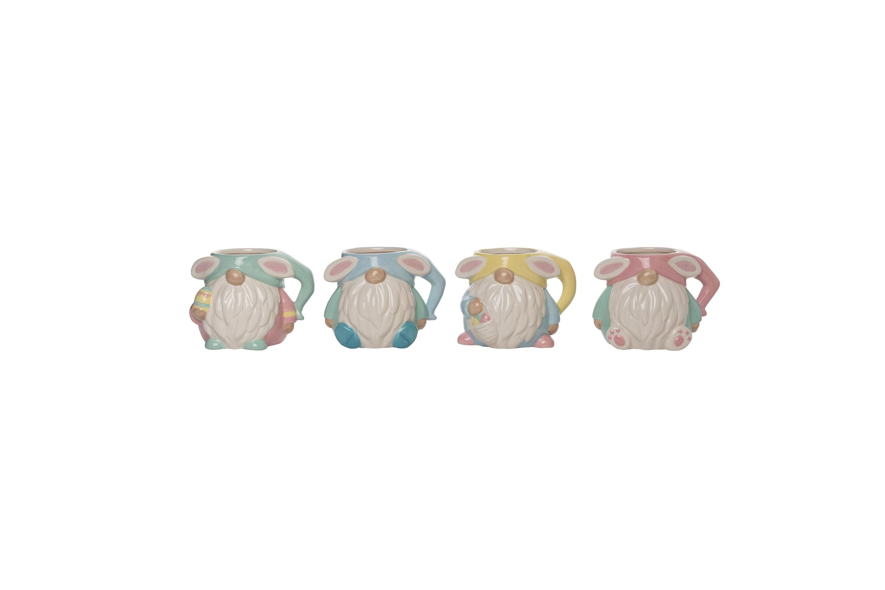 Transpac Ceramic Easter Gnome 20oz Mug Set of 4 Easter Home Decorations